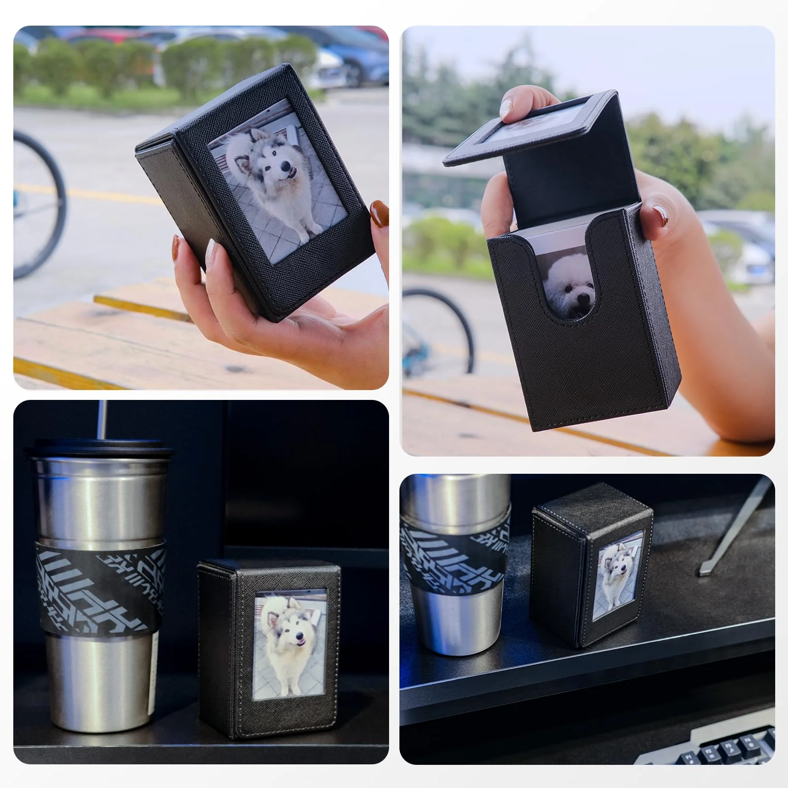 TYUANDOUER Mini 2x3 Film Picture Holder Storage Case Frame for Fujifilm Instax Mini 12/11/9/8/7+/7s/40/EVO/Mini Link, PU Leather Polaroid Photo Storage Box for Fujifilm Instax Mini Film - Black - Image 5