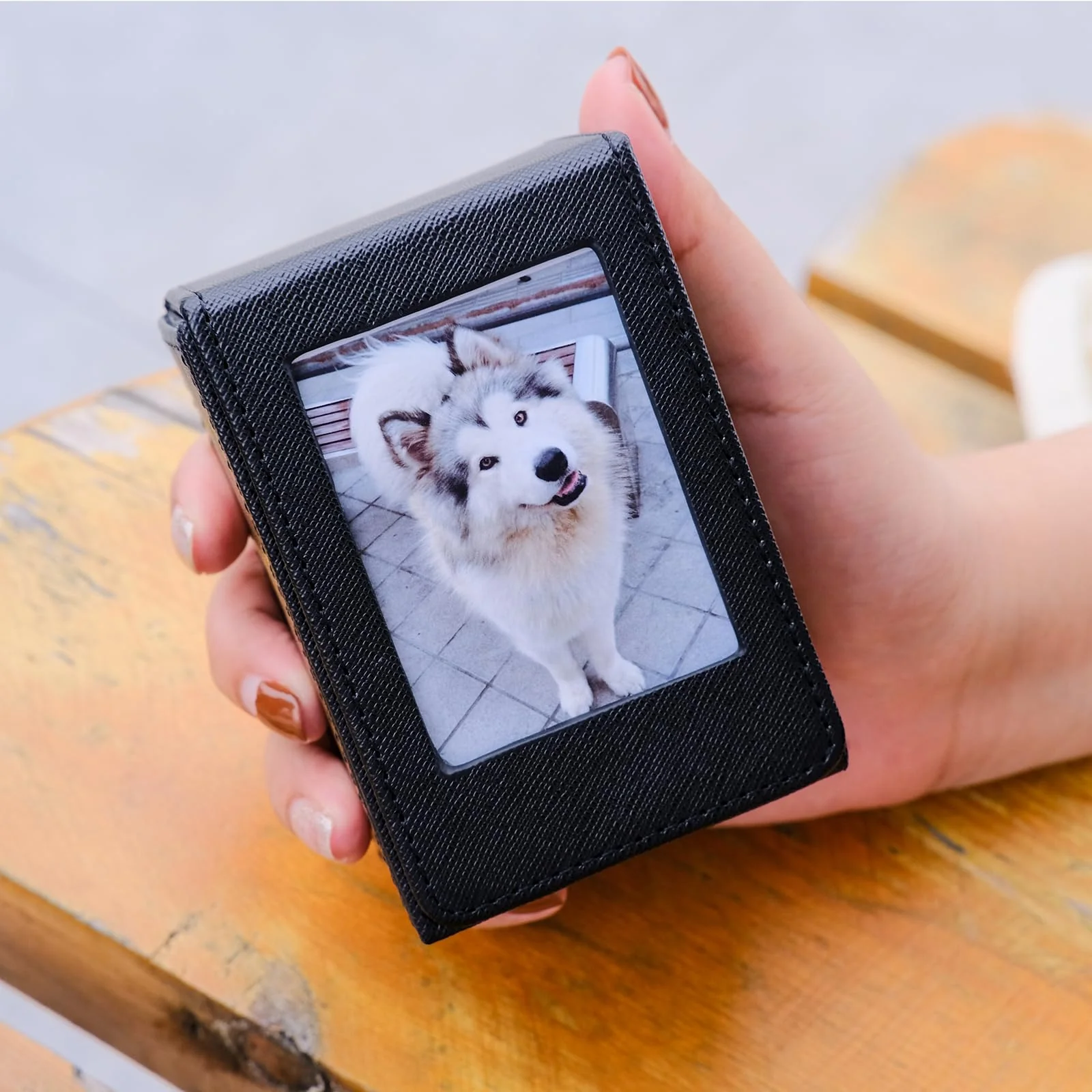 TYUANDOUER Mini 2x3 Film Picture Holder Storage Case Frame for Fujifilm Instax Mini 12/11/9/8/7+/7s/40/EVO/Mini Link, PU Leather Polaroid Photo Storage Box for Fujifilm Instax Mini Film - Black - Image 6