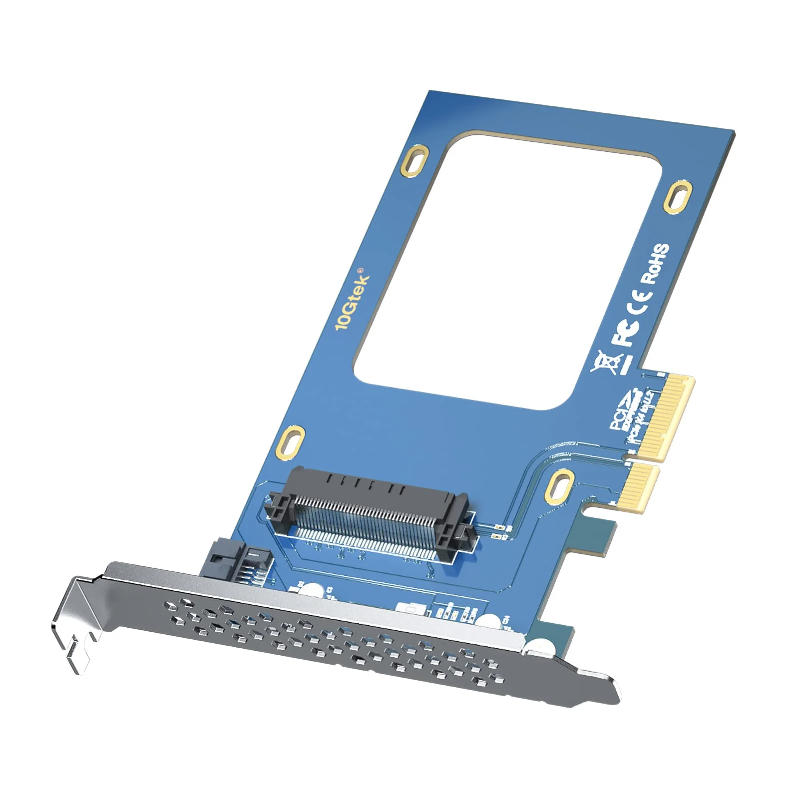 U.2 SFF-8639 to PCIe NVMe SSD Adapter Card, PCIe 3.0 X4 Expansion Card for 2.5" U.2 NVMe SSD or 2.5" SATA SSD (1x) SFF-8639