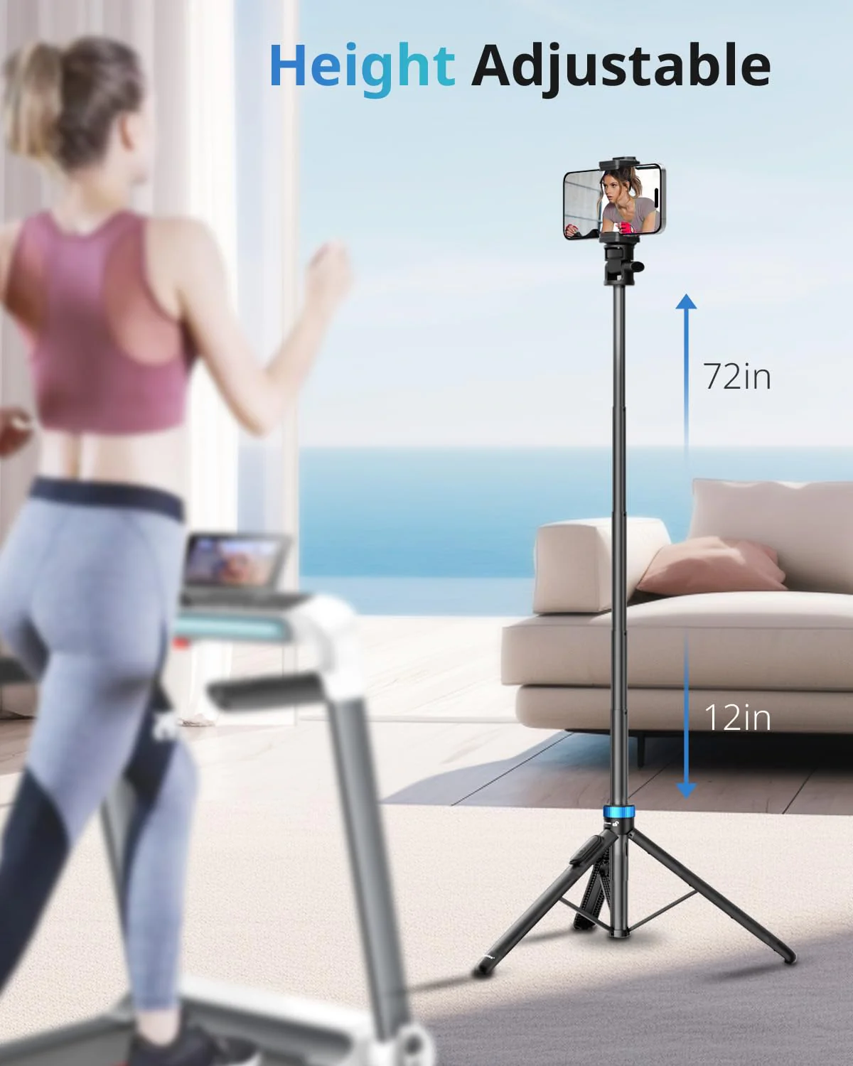 UBeesize 72" Phone Tripod - Tripod for iPhone & Selfie Stick with Phone Holder & Remote - Upgraded, Stable & Portable Stand for iPhone 16/15/14, Android, Cameras & Action Cams - Image 2