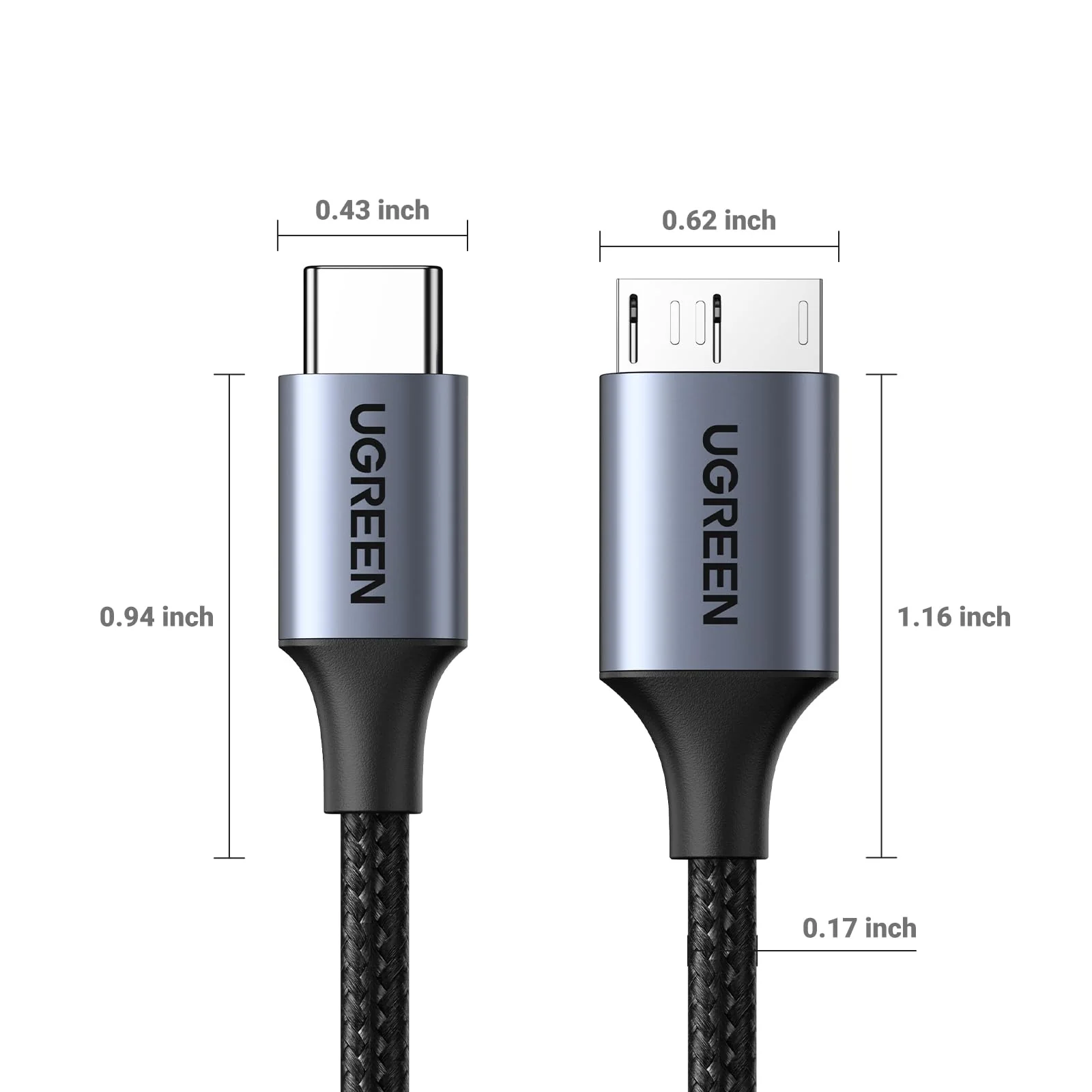 UGREEN 10 Gbps Micro B to USB C Hard Drive Cables, 1.5FT USB C to Micro B, External Hard Drive Cable Compatible with MacBook Pro/Air, iPad/Tablet, iPhone, Samsung Galaxy S24, WD Seagate etc 1.5 FT - Image 9