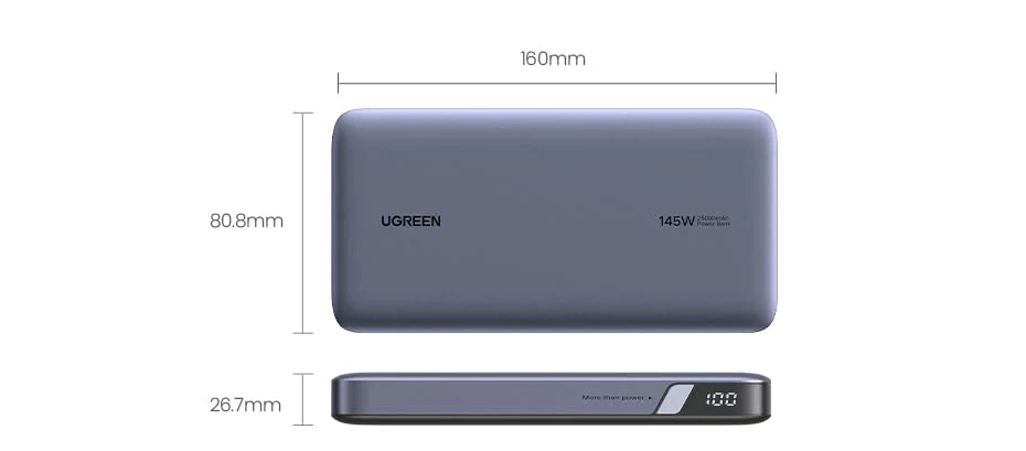 UGREEN Power Bank 25,000mAh 145W Laptop Portable Charger, Nexode 3-Port USB C PD Battery Pack, for MacBook Pro/Air, Dell XPS, iPhone 16/15/14, Galaxy S24, Steam Deck, iPad, and More - Image 3