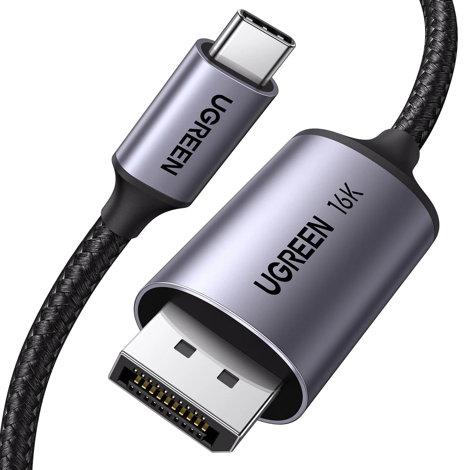 UGREEN USB C to DisplayPort 2.1 Cable 16K@30Hz 8K@120Hz 40Gbps Thunderbolt 4/3 to DisplayPort Cord Alu Braided Compatible iPhone 16/15 Pro Max, Galaxy S24, MacBook Pro/Air, iPad, Mac Mini, XPS, 6.6FT - Image 9