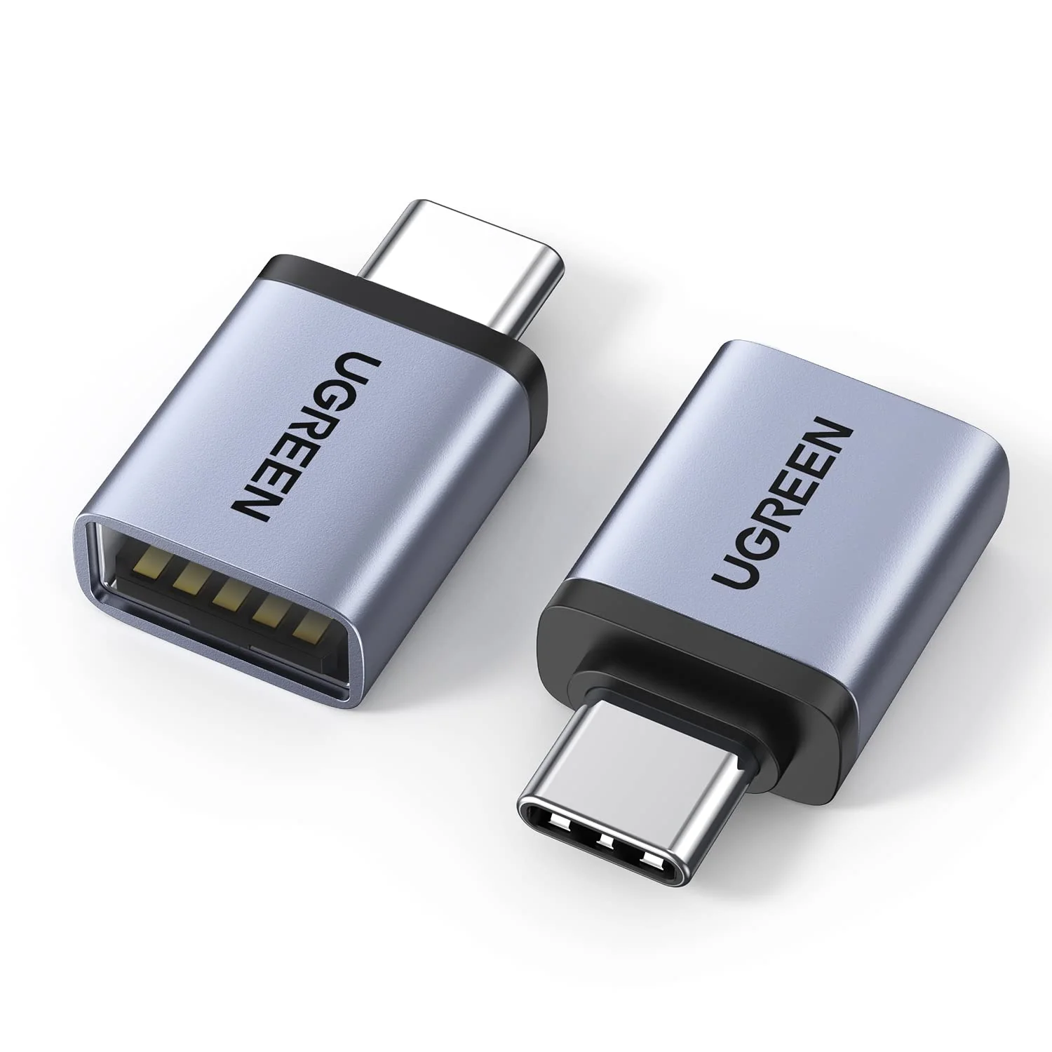 UGREEN USB to USB C Adapter 10Gbps,2 Pack USB C to USB Adapter USB C 3.2 Gen 2 Male to USB A Female Adapter Compatible with iPhone 16 15 Pro/Samsung/MacBook Pro/Air/iPad Pro,Thunderbolt 4/3,Gray Space Gray