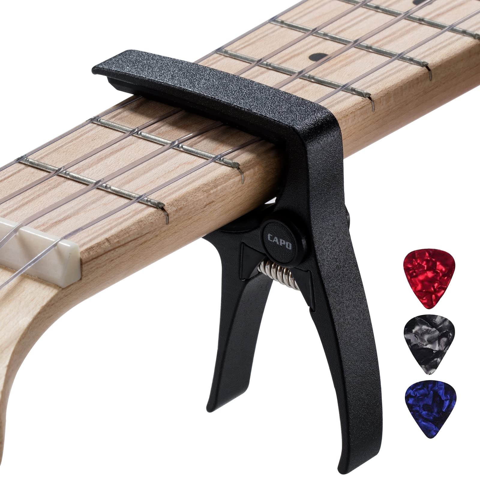 Ukulele Capo for 4 String Guitar and Mandolin, Mini Size Professional Ukulele Capo (BLACK) ENO-CAPO-00