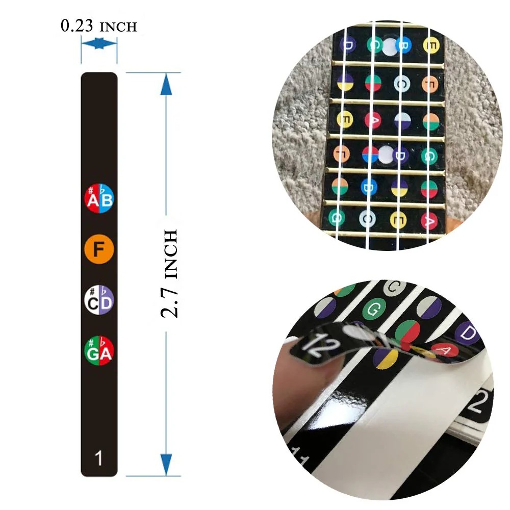 Ukulele Fretboard Stickers Chord Fret Stickers Note Sticker for Soprano, Concert & Tenor Ukulele Finger Guide for Ukulele Beginner 2PC - Image 3