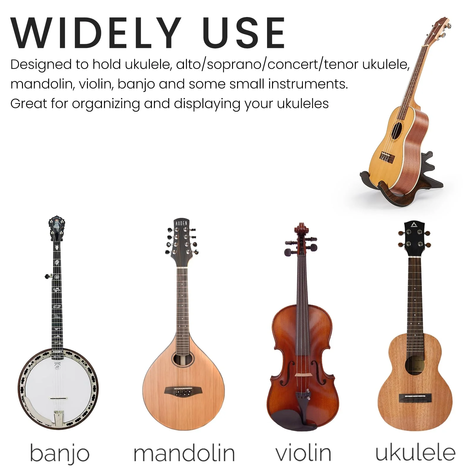 Ukulele Stand Wood Violin Stands (Antler type) - Image 5