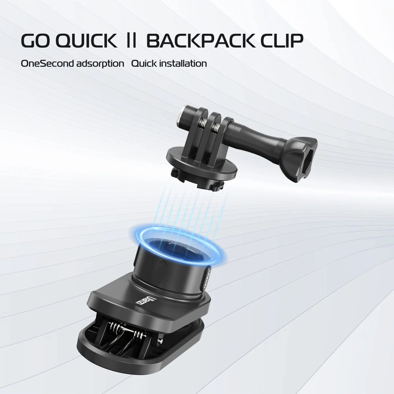 ULANZI Backpack Mount for Gopro, Go Quick II Magnetic Suction Clip Clamp Mount Quick Release Shoulder Strap Holder Universal Accessories for Gopro Max Hero 11 10 9 8 7 6 5 Black DJI Action - Image 2