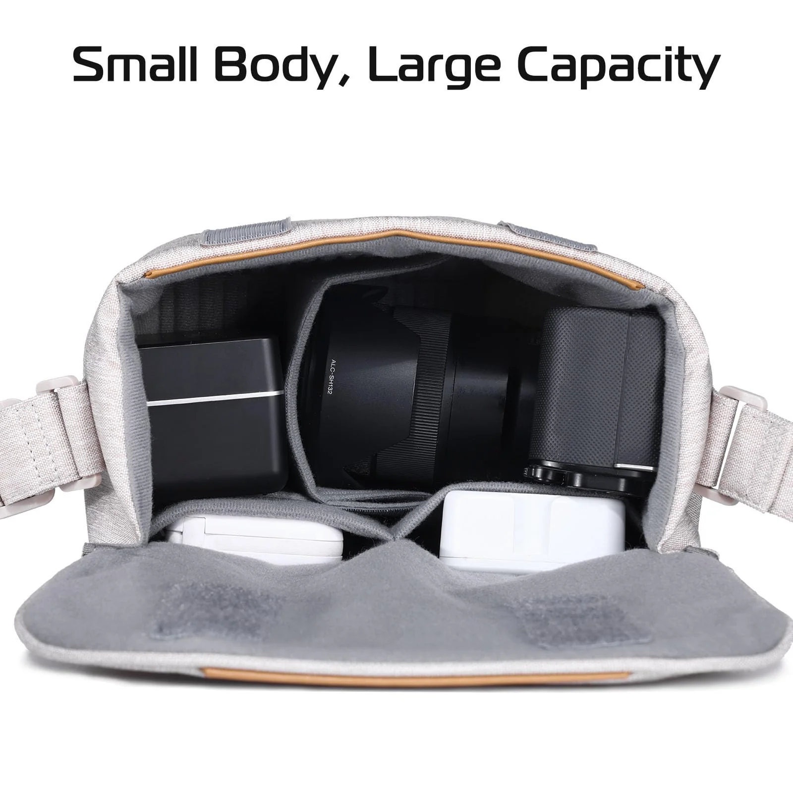 ULANZI Camera Bag, SLR/DSLR Camera Case Professional, Crossbody Photography Small Bag Fashion, Shoulder Bag for Women and Men Compatible for Sony Canon Nikon Mirrorless Camera Waterproof Lightweight - Image 3