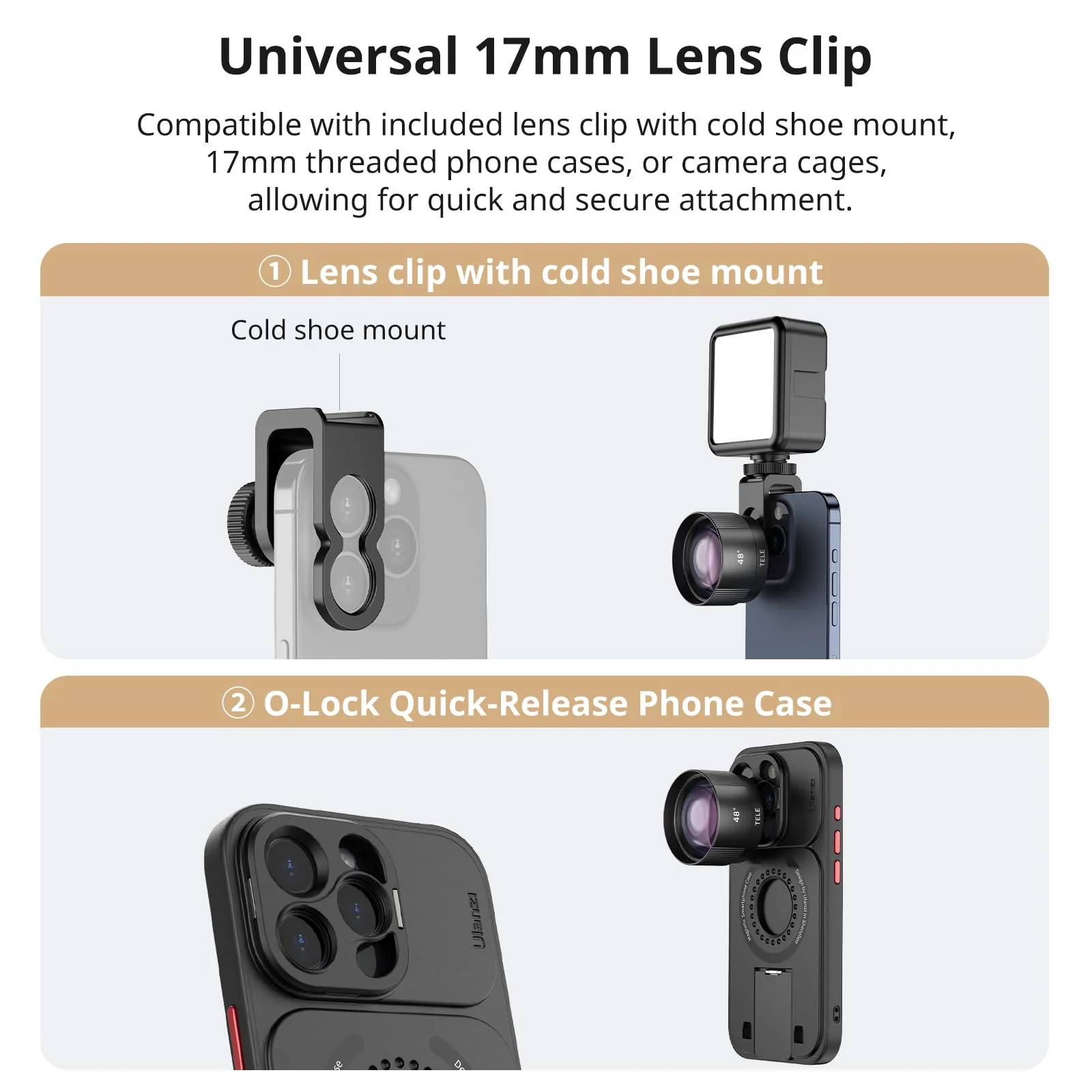 ULANZI CL-003 Phone Macro Lens, HD 75mm Phone Camera Lens for 17mm Thread, Compatible with iPhone Samsung Smartphone Cage Case with 17mm Adapter - Image 4