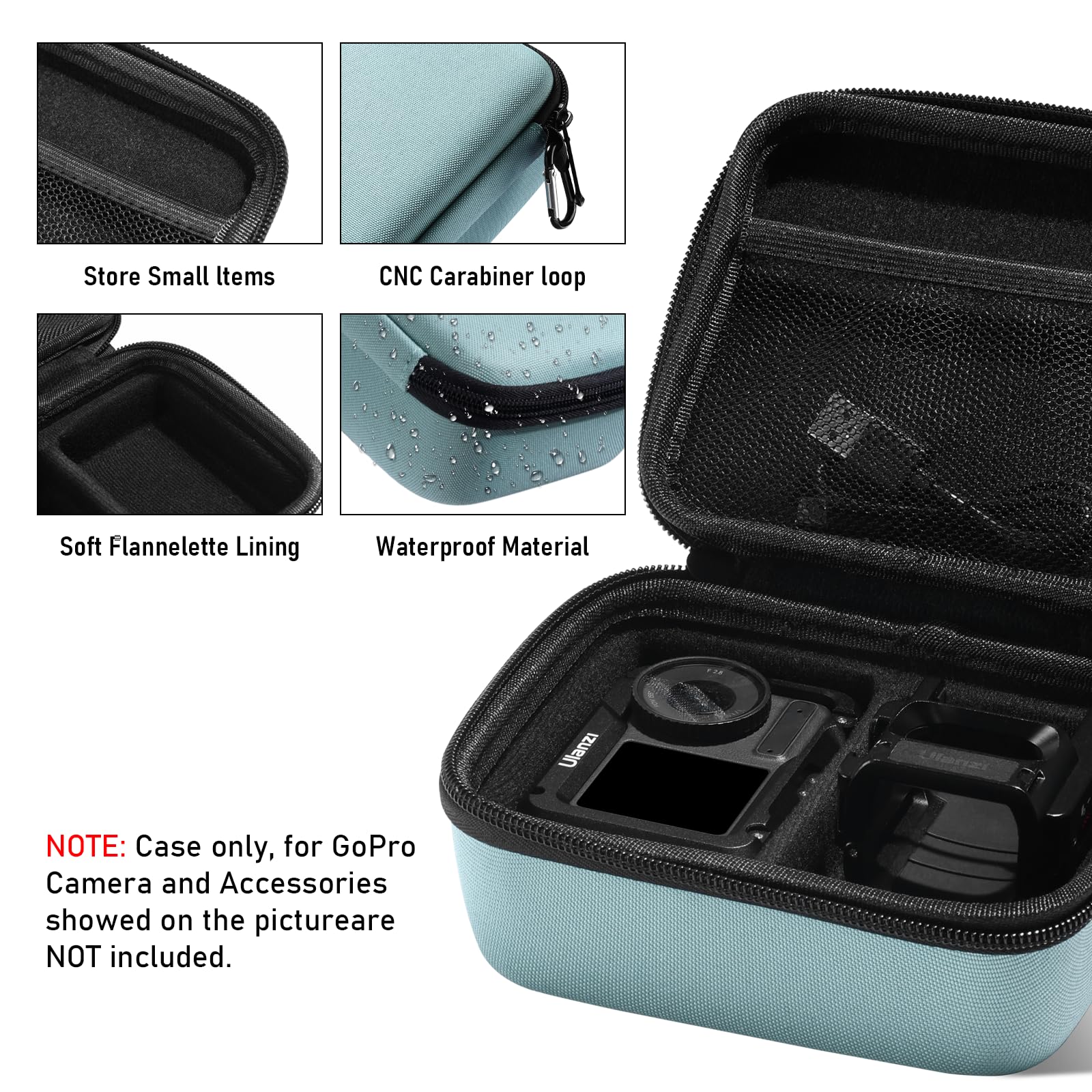 ULANZI Hard Case for GoPro Hero Series or DJI Osmo Action 4 / Action 3 / Action 2 Action/Action Camera, for Pocket 3 Accessories,Charging Cords & Small Photography Gadgets(4.33 * 5.51 * 2.56in) - Image 2