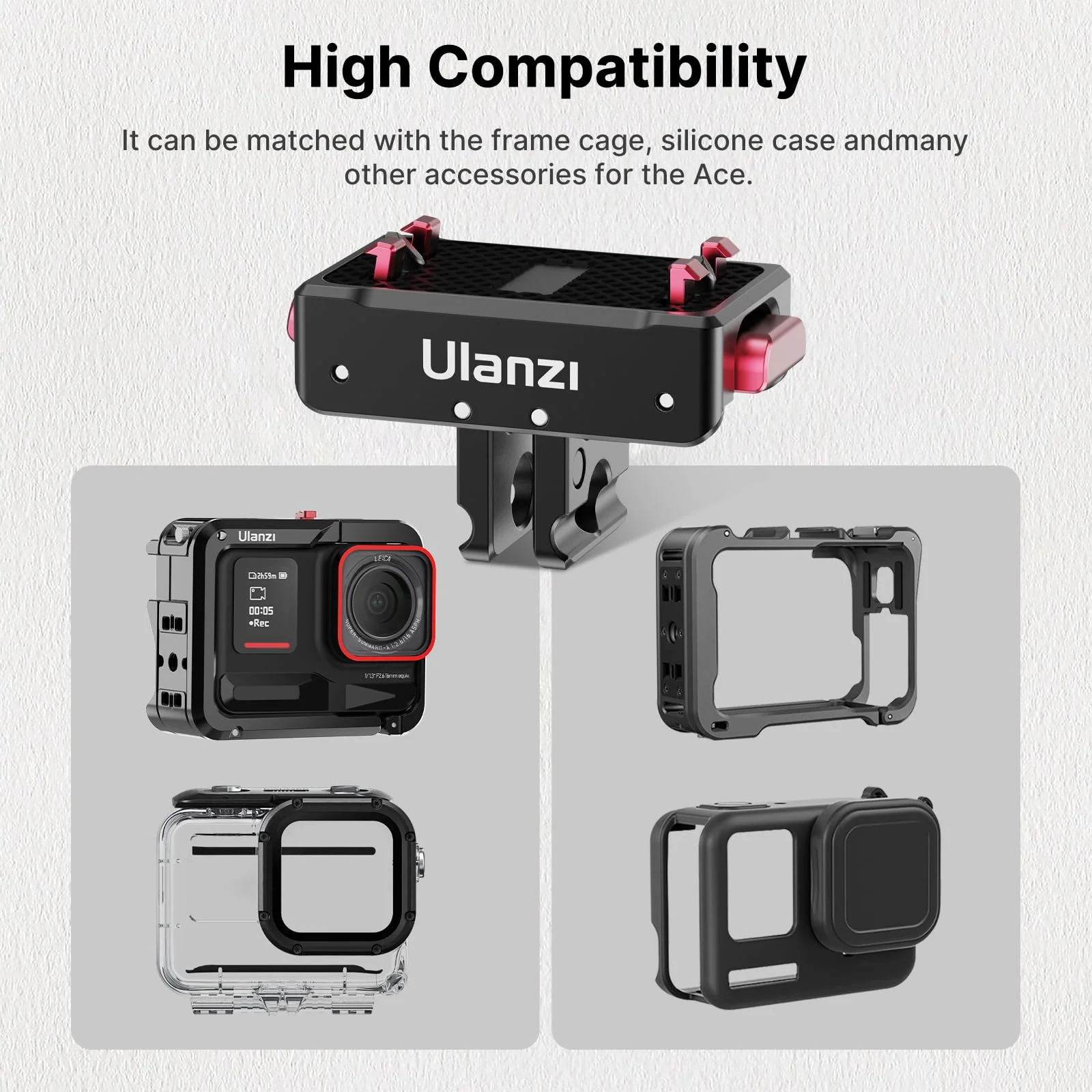 Ulanzi Magnetic Adapter Mount, Quick Release Mount, Magnetic Quick Release Base with 1/4 Screw for Insta360 ACE/ACE PRO, Insta360 x4/x3, 1/4 Screw Hole for Tripod Foldable C010 - Image 5