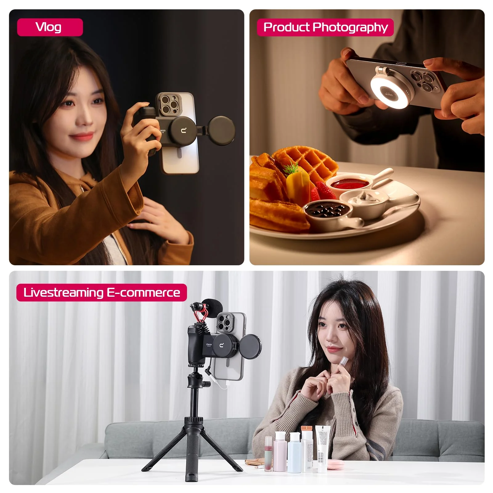 ULANZI Magnetic Selfie Light, LED Fill Light Compatible with Magsafe, LED Selfie Ring Light Included Sticky Ring for Phones, for Selfies/Photography/TikTok/Zoom Calls/Video Conference Color Black - Image 9