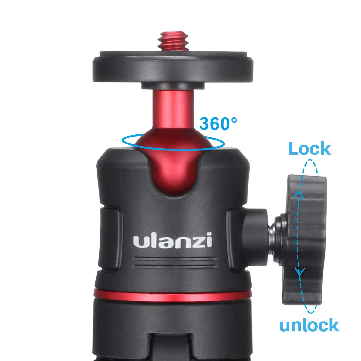 ULANZI MT-08 Extension Pole Tripod, Mini Selfie Stick Tripod Stand Handle Grip for Webcam iPhone 11 Pro Max Samsung Smartphone Canon G7X Mark III Sony ZV-1 RX100 VII A6400 A6600 Cameras Vlogging Black - Image 3
