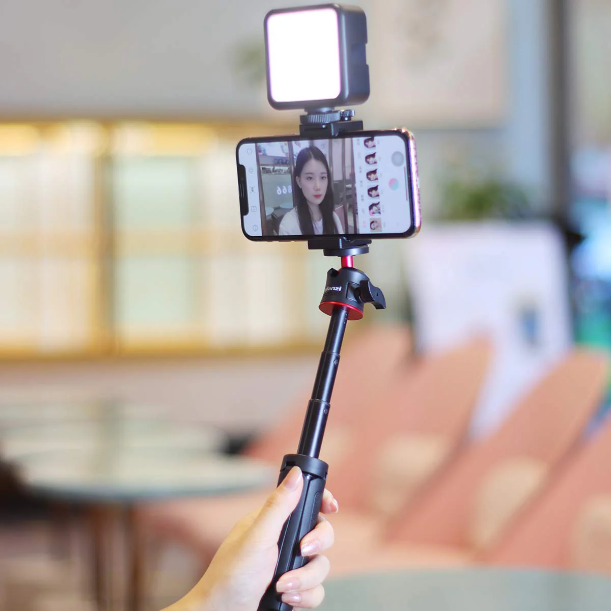 ULANZI Smartphone Vlogging Kit with Adjustable Handle Grip, Mini Tripod, Dimmable LED Light - YouTube, TIK Tok, Vlogging Equipment for iPhone/Android Smartphone Video Kit (ST-02S) ST-02S - Image 3