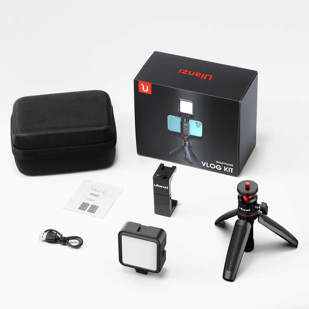 ULANZI Smartphone Vlogging Kit with Adjustable Handle Grip, Mini Tripod, Dimmable LED Light - YouTube, TIK Tok, Vlogging Equipment for iPhone/Android Smartphone Video Kit (ST-02S) ST-02S - Image 7