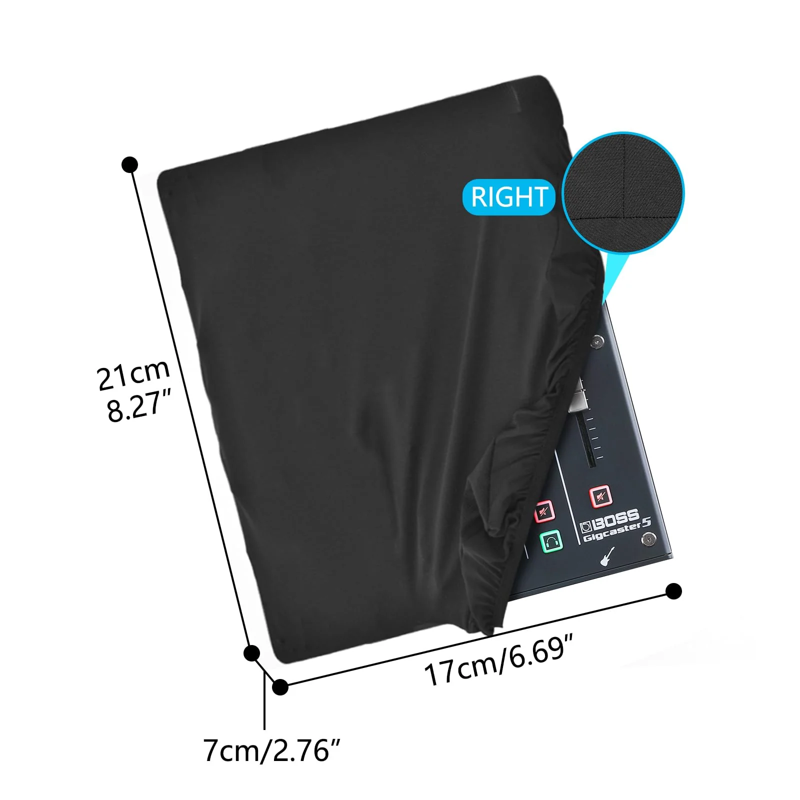 Ultimate Home Studio Mixer Cover - Stretchable Chinlon, Splash-Resistant, Dust & Pet Hair Protection, Compatible with Boss Gigcaster 5 Live Streaming Mixers - Image 2