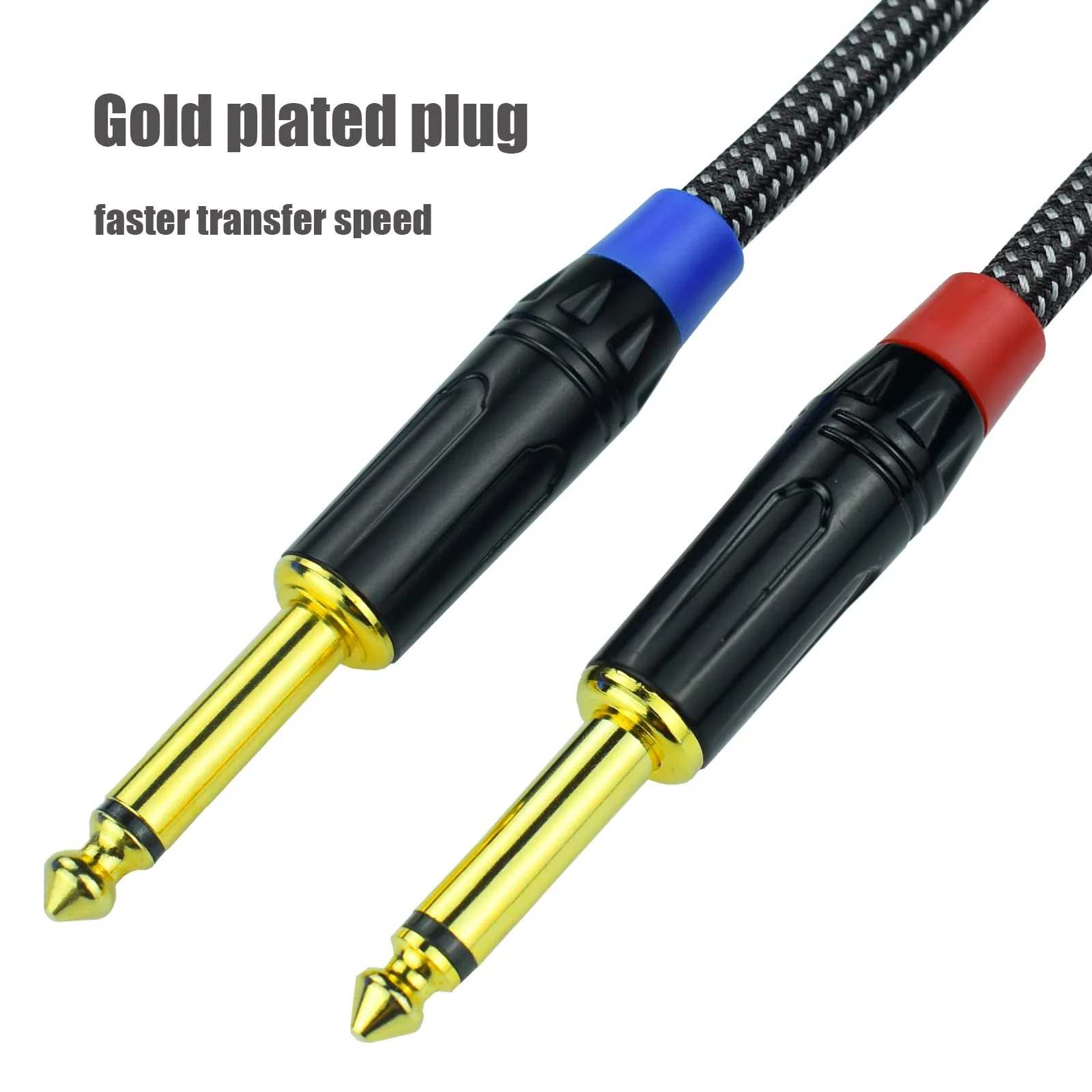Unbalanced 1/4" TS Mono to XLR Male Microphone Cable, 3.3Feet 6.35mm Quarter inch to XLR Audio Patch Cord, Nylon Braided Heavy Duty, Copper Shielded Noise Free, for Speaker Mixer - 2Pack 3.3Feet, 2Pack - Image 3