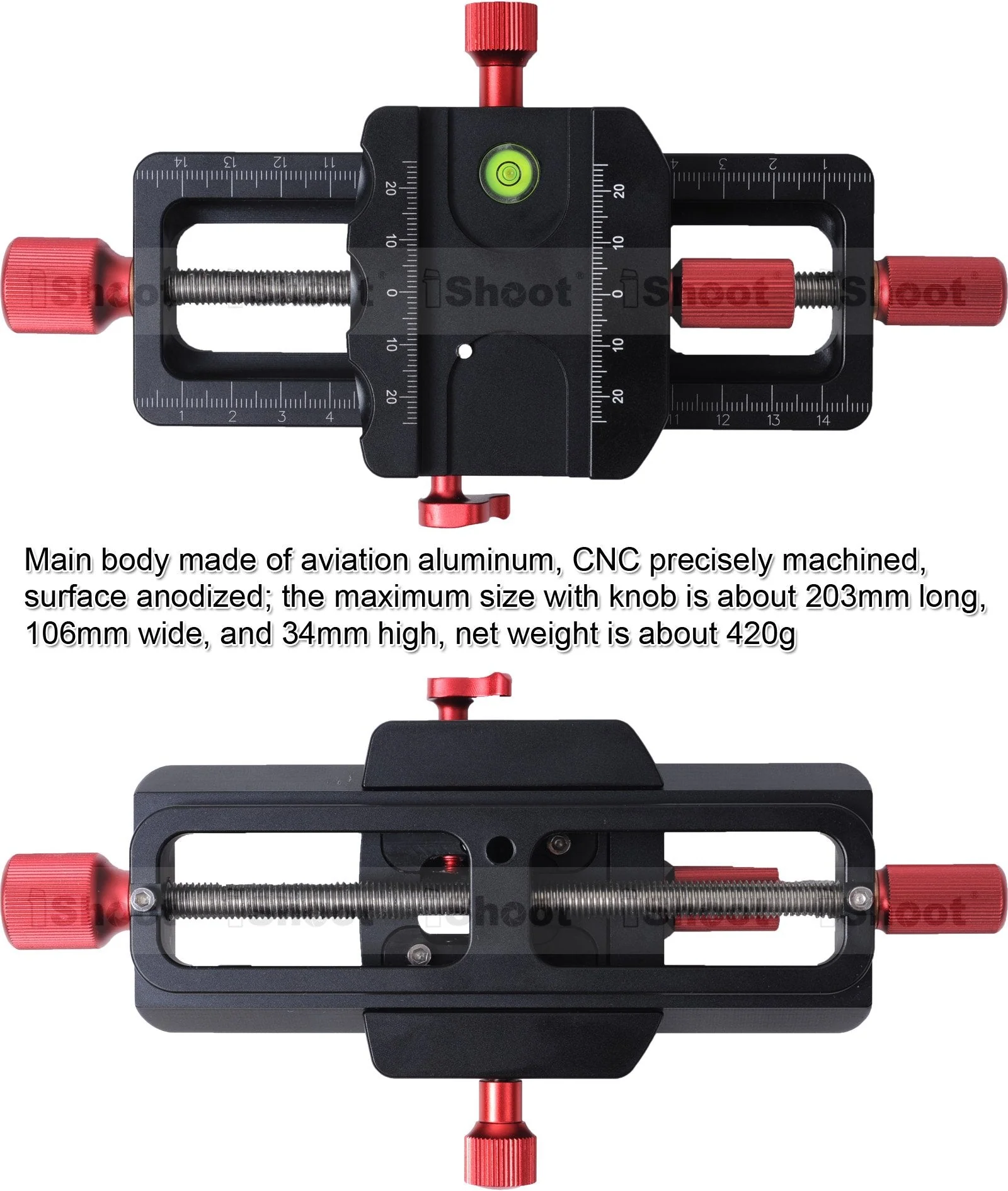 Universal 150mm Macro Focusing Rail Slider Close-up Shooting Head Camera Support Bracket Holder with Arca-Swiss Fit Clamp and Quick Release Plate in Bottom for Tripod Ballhead - Image 3