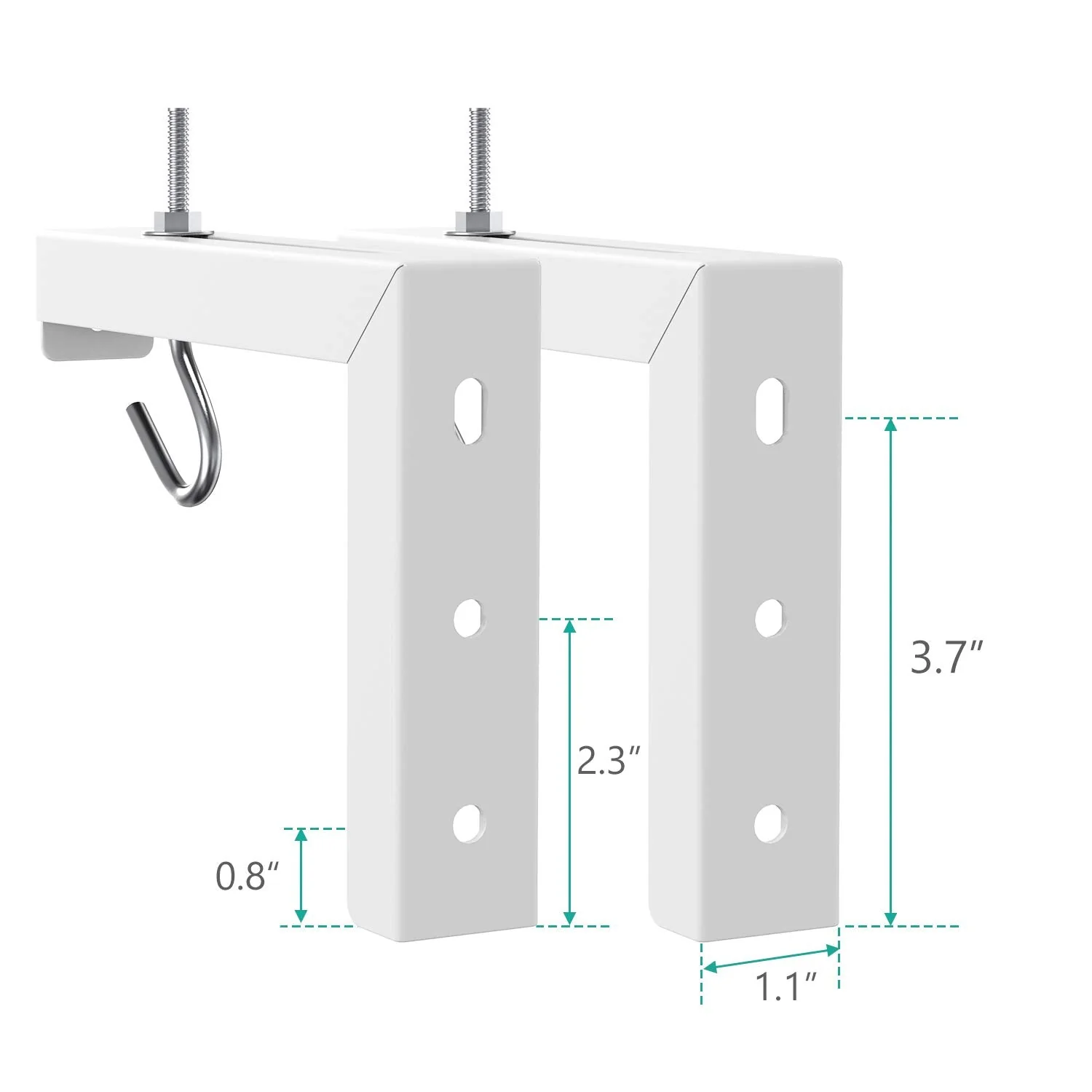 Universal Projector Screen L-Bracket Wall Hanging Mount 6 inch Adjustable Extension with Hook Manual, Spectrum and Perfect Screen Placement up to 66 lbs, 30 kg (PSM001), White - Image 7