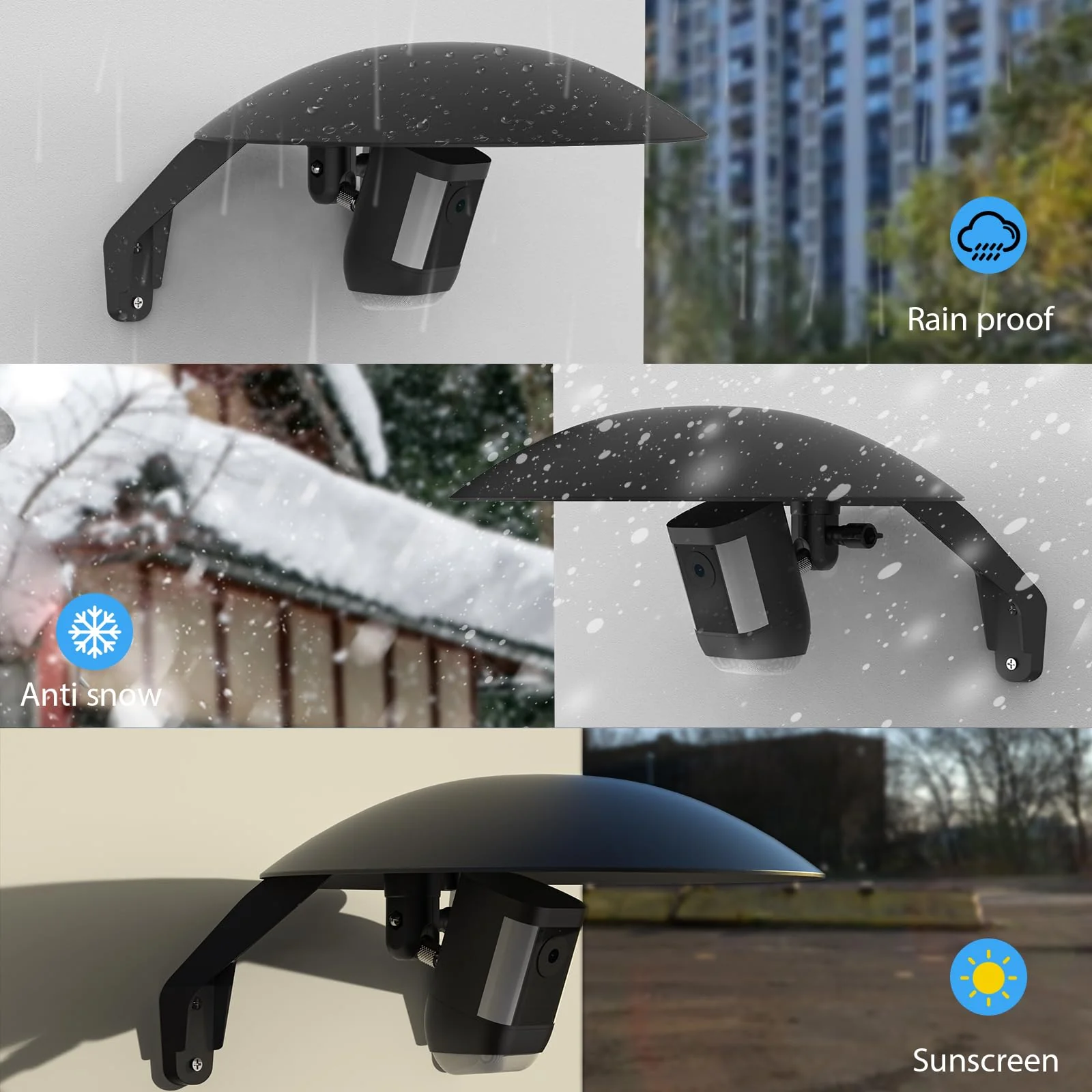 Universal Security Camera Rain Cover, 2 in 1 Camera Cover Sun Shield with Wall Mount for Ring/WyzeCam/Blink/Arlo/for eufy, Google Nest and Most Outdoor Cameras with 1/4 Screw - Image 5