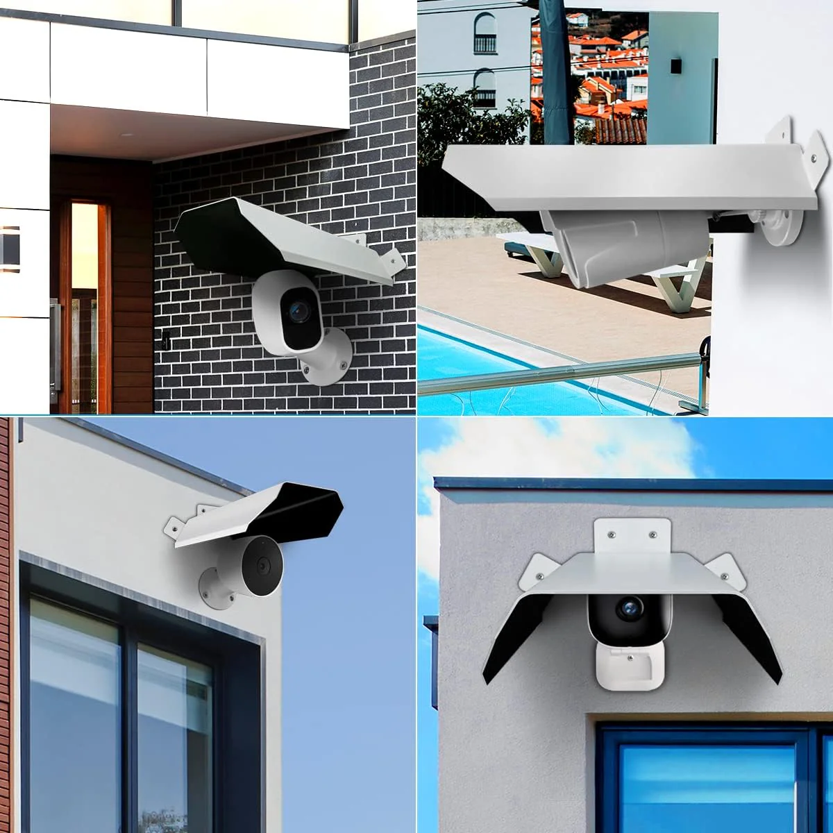Universal Security Camera Sun Rain Cover Shield for Surveillance Camera Protective Roof for Dome/Bullet Outdoor Camera White 1 Pack - Image 7