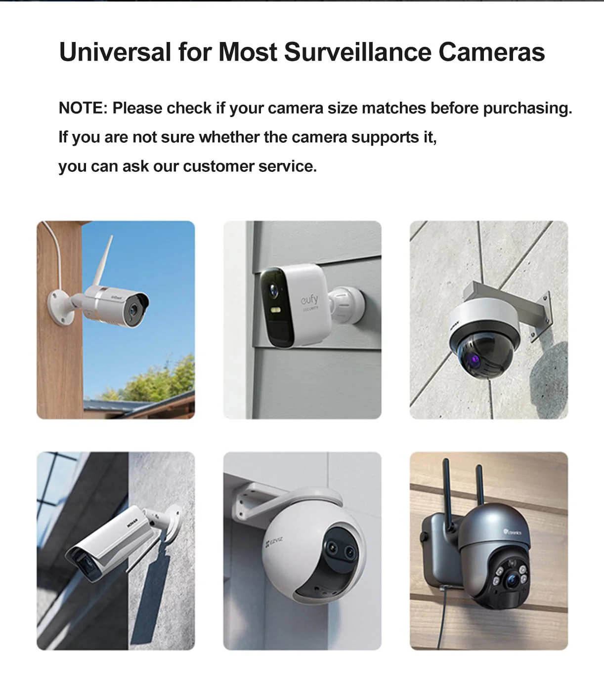 Universal Security Camera Sun Rain Cover Shield - Length 11.4", Width 8.0", Height 6.2" - Weatherproof Protective Roof for Dome/Bullet Outdoor Cameras (White, 2Pack) White-2Pcs - Image 2