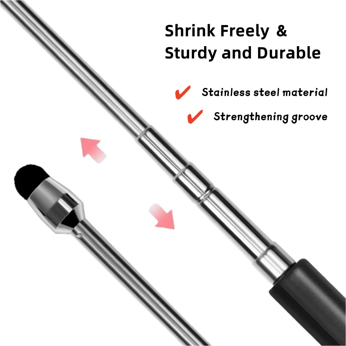 Universal Telescopic Stylus Pen for Touch Screens,Retractable Pointer Stick & Stylus with Special Flocking Tip,Extendable High Precision & Soft, Stylus Pen for Touch Screens (Blue) Blue - Image 4