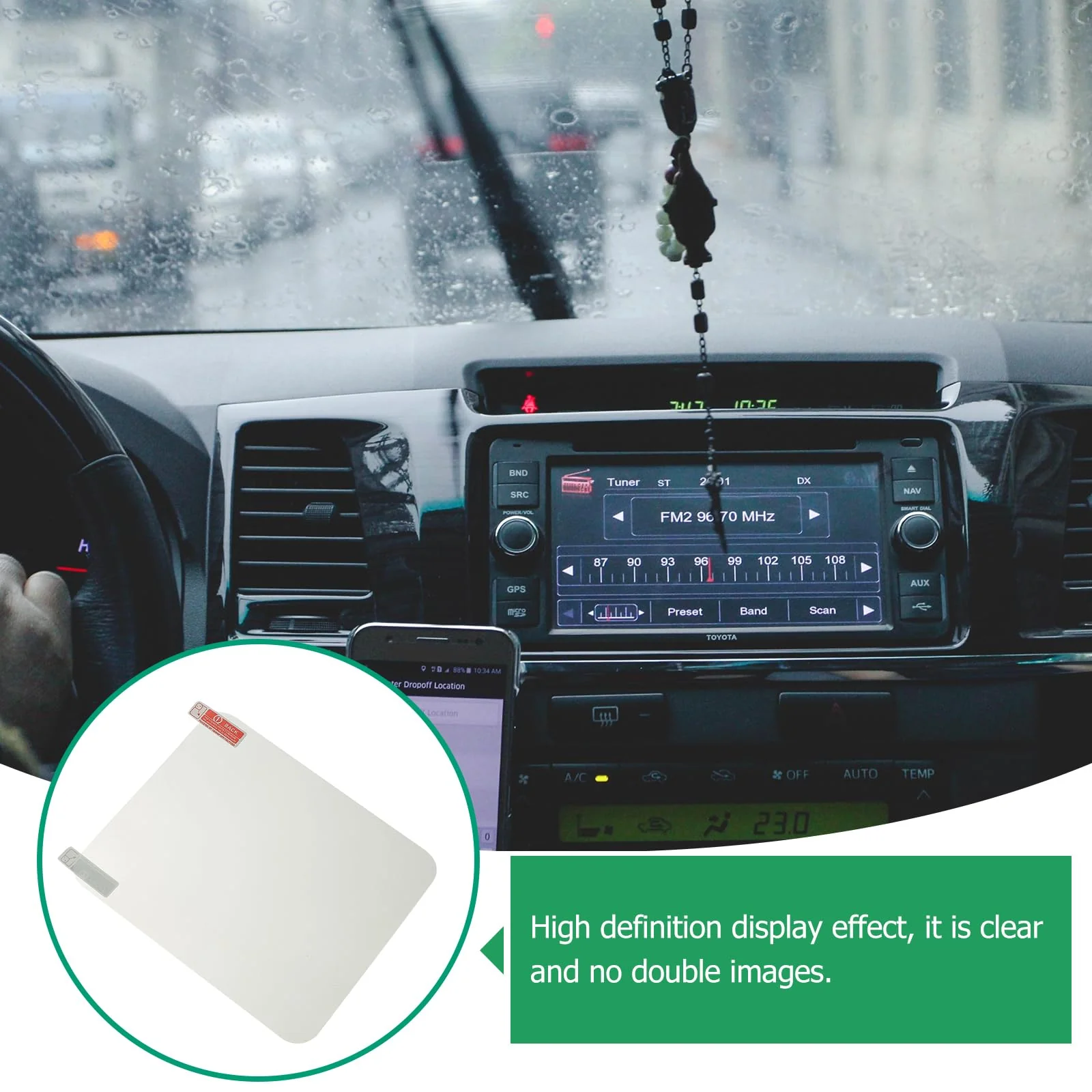 Uonlytech 2pcs Reflective Film Heads up Display for Cars Head up Display Reflective Film Video Display Glasses Sticker Display Reflective Windshield Film The Pet Reflective Sheet GPS 1 - Image 7