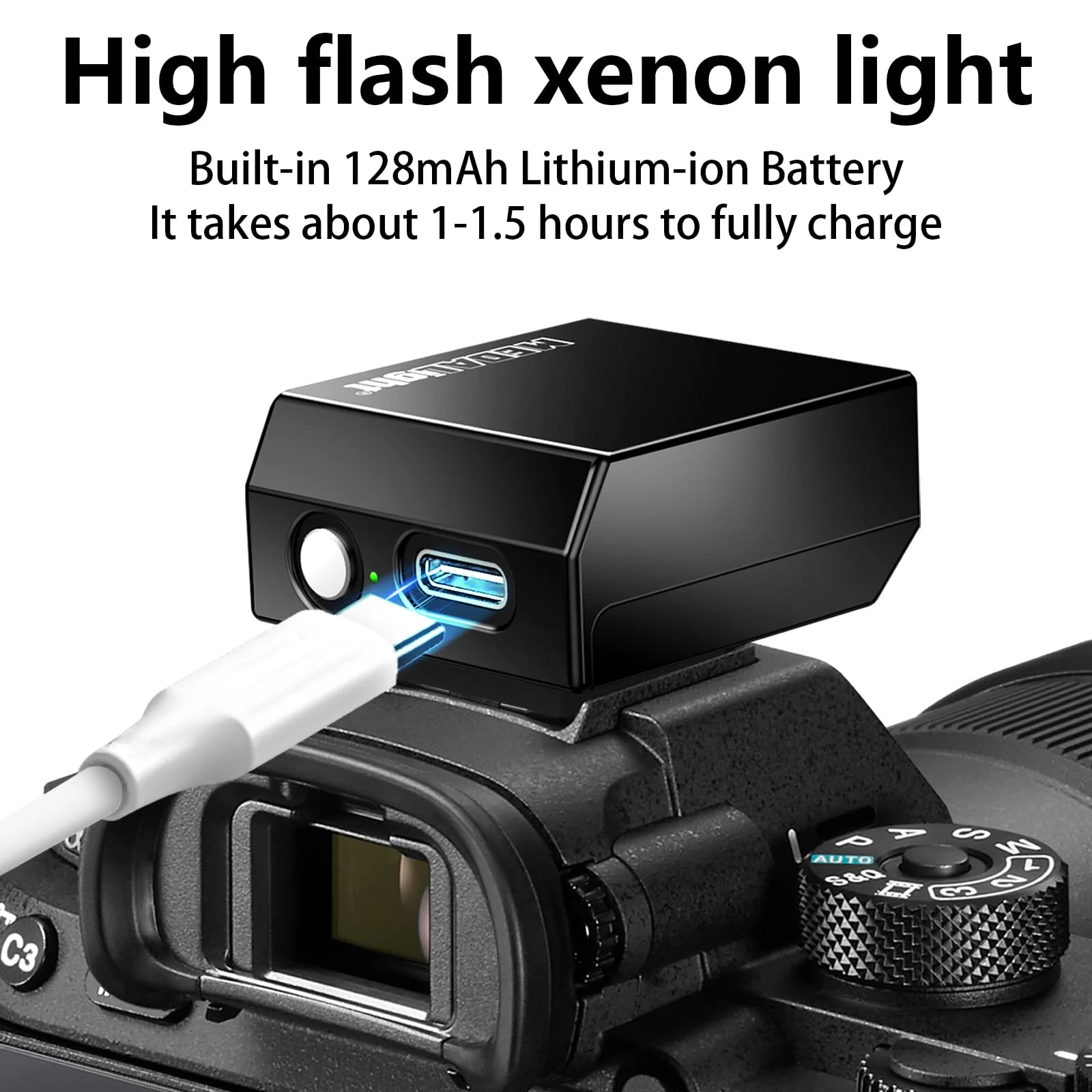Upgrade Aluminum F1s Mini Camera Flash for Ricoh GR3/GR3X/Fuji/Sony/Nikon/Canon/Olympus/Digital Film Cameras,Portable Hot Shoe Camera Flash Speedlite for DSLR Camera(Black). Black - Image 5