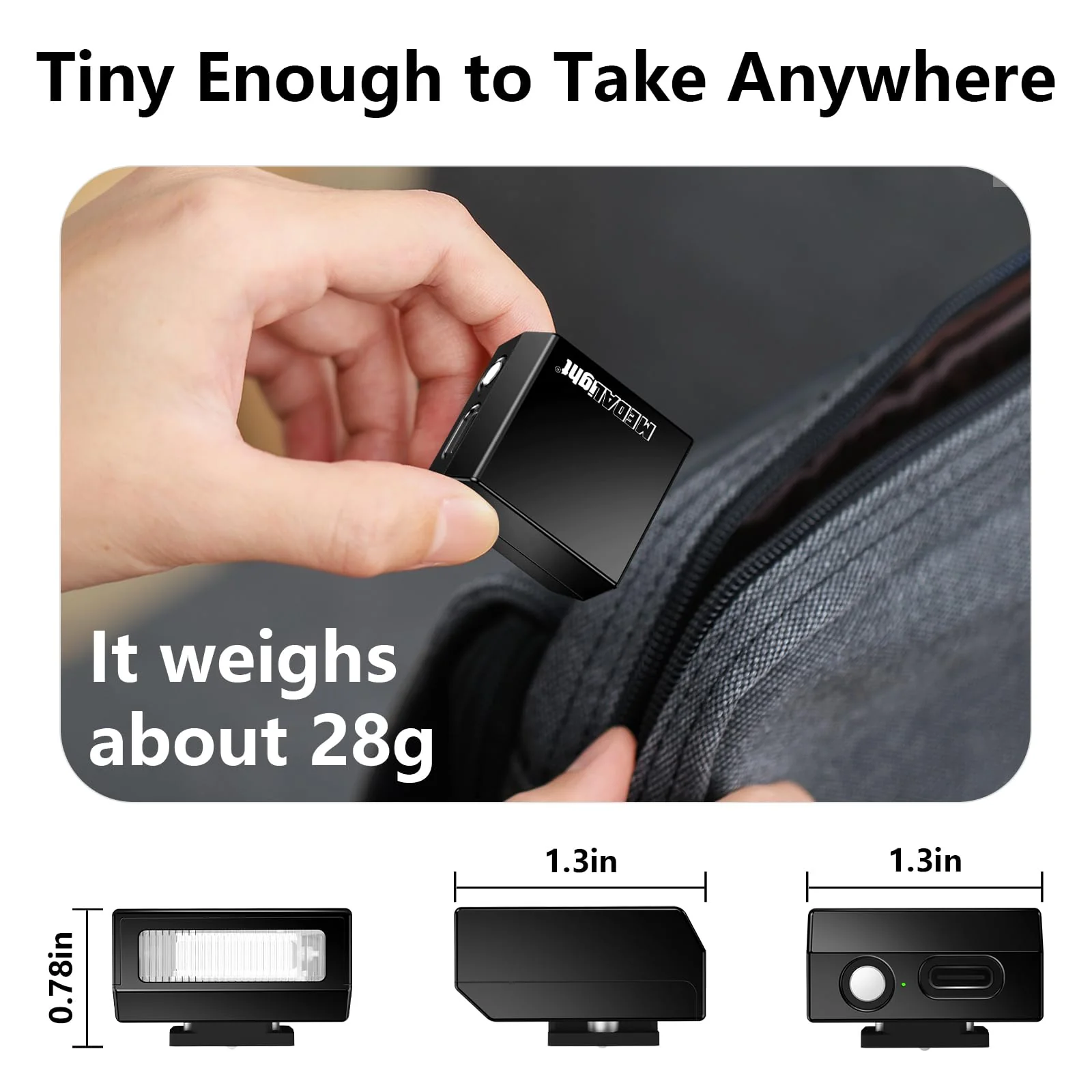Upgrade Aluminum F1s Mini Camera Flash for Ricoh GR3/GR3X/Fuji/Sony/Nikon/Canon/Olympus/Digital Film Cameras,Portable Hot Shoe Camera Flash Speedlite for DSLR Camera(Black). Black - Image 6