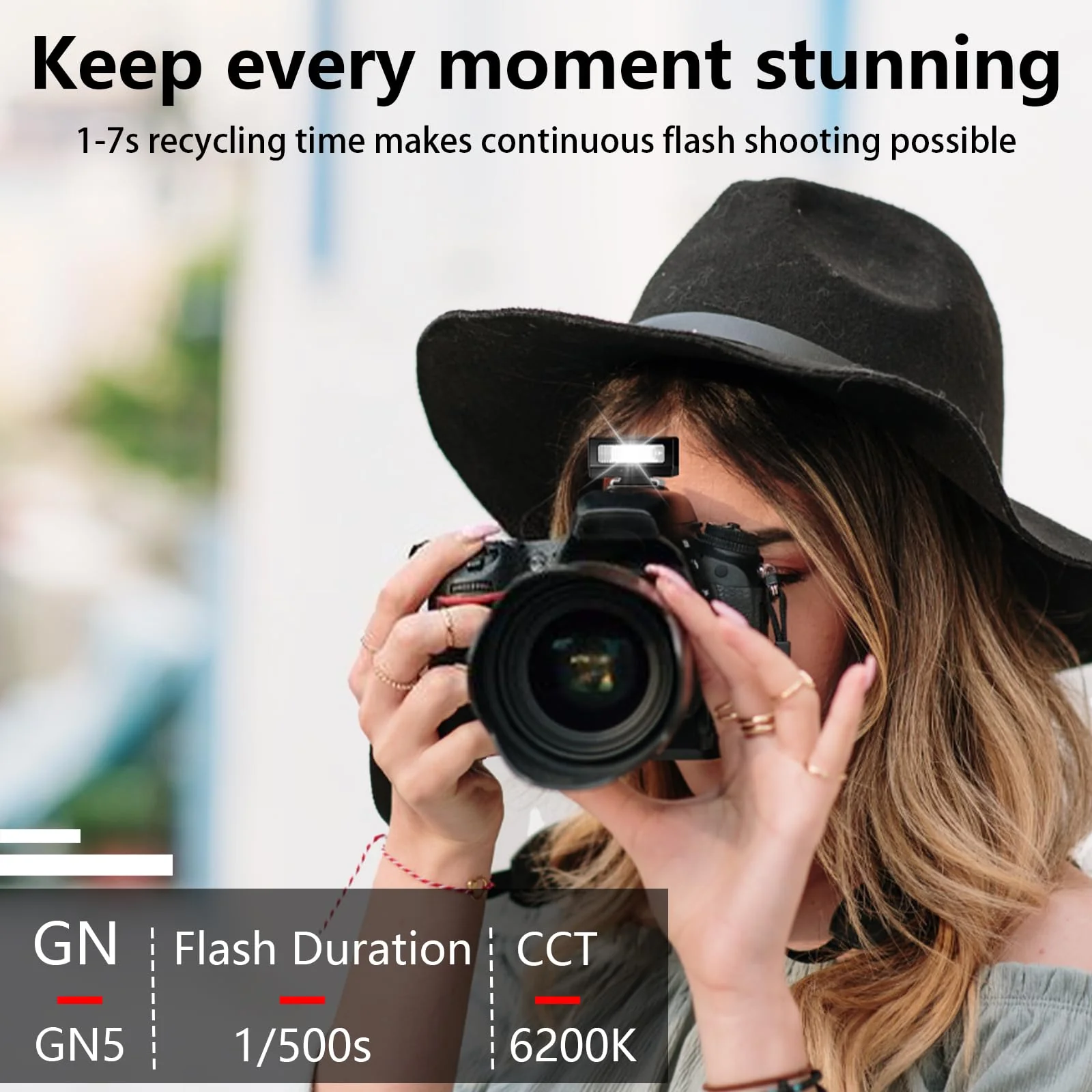 Upgrade Aluminum F1s Mini Camera Flash for Ricoh GR3/GR3X/Fuji/Sony/Nikon/Canon/Olympus/Digital Film Cameras,Portable Hot Shoe Camera Flash Speedlite for DSLR Camera(Black). Black - Image 7