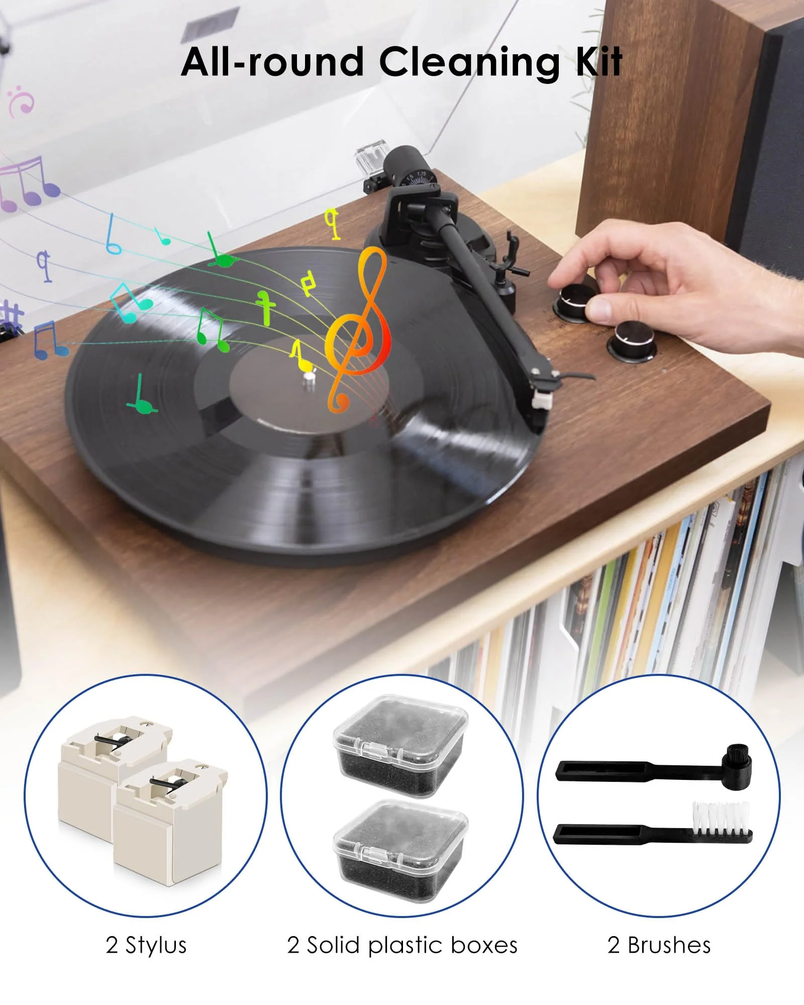 Upgrade ATN3600L Record Player Needle, Elliptical Turntable Needle Compatible with Audio-Technica AT-LP60X AT-LP60XBT AT-LP60XBT-USB Vinyl Record Player, Diamond Record Player Stylus with Brush - Image 6