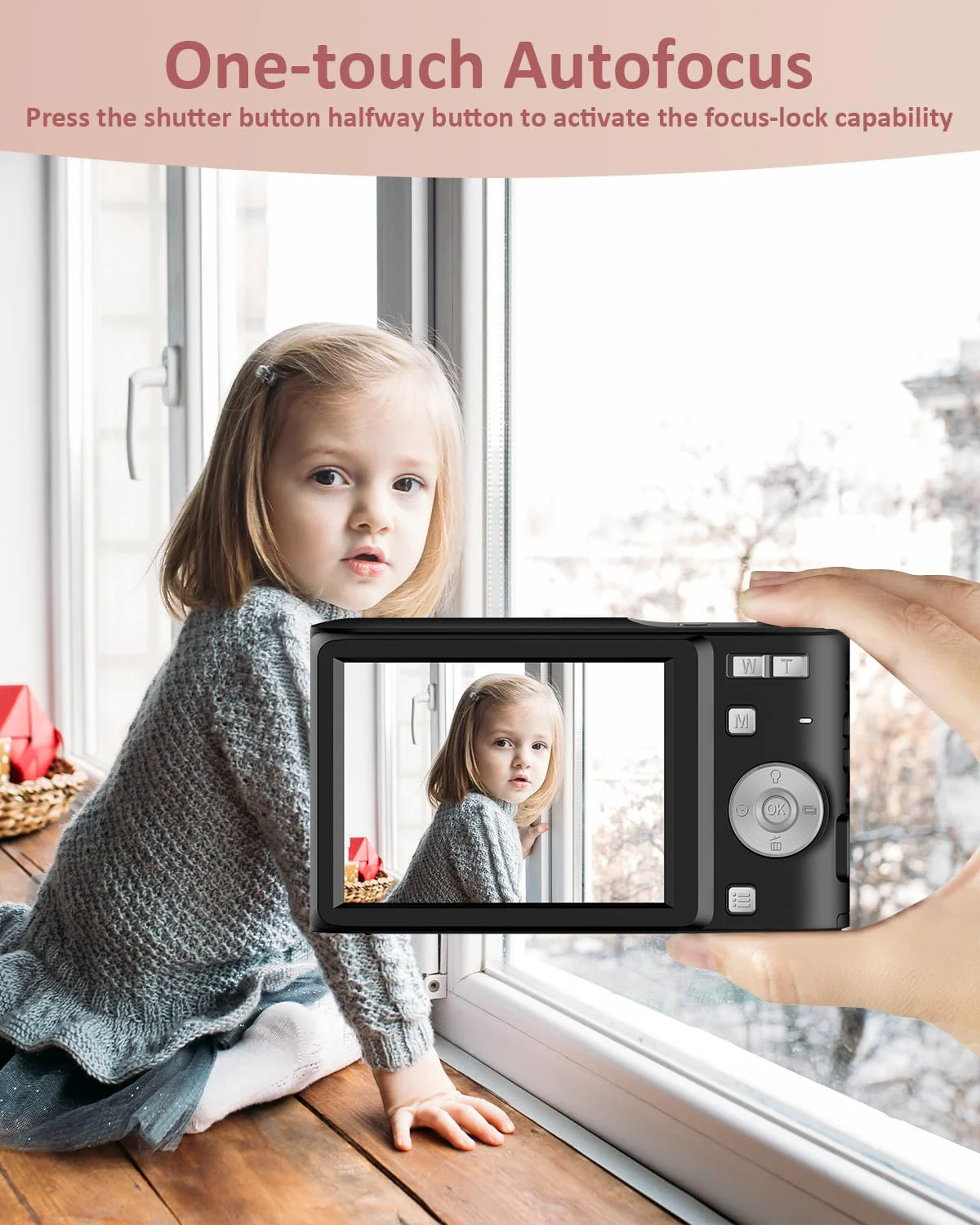 Upgrade Digital Camera, Autofocus 50MP FHD 1080P Camera for kids with 16x Zoom Anti Shake, Compact Camera for Kid Student Children Teen Girl Boy, Kids Camera with 32GB SD Card,2 Batteries-Black Black - Image 5