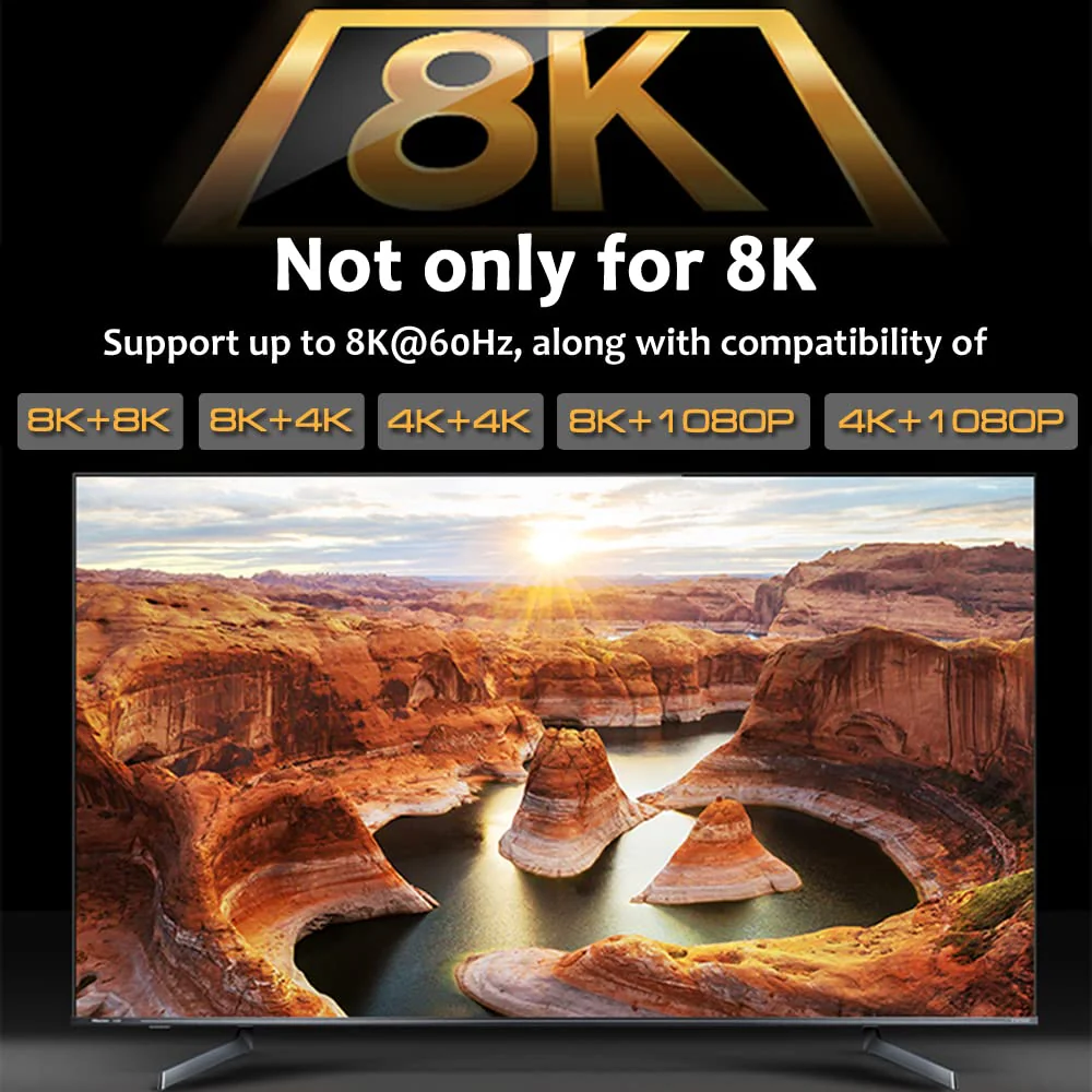 (Upgrade) SkycropHD HDMI 2.1 Switch 4K@120Hz 8K@60Hz HDMI Switcher 4 in 1 Out Support PS5, Xbox Series X, 48Gbps, HDR10+, HDCP2.3 - Image 7