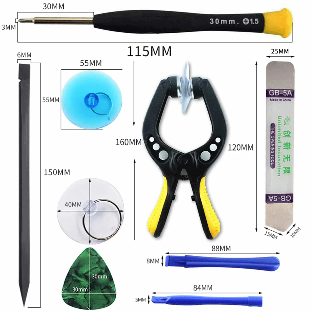 Upgraded 18 PCS Phone Screen Repair Kit, Suction Cup Pliers Opening Repair Kit, Repair Precision Screwdriver Set Compatible with iPhone, iPad, Cellphone and Other Smooth Surface LCD Screen Opener - Image 2