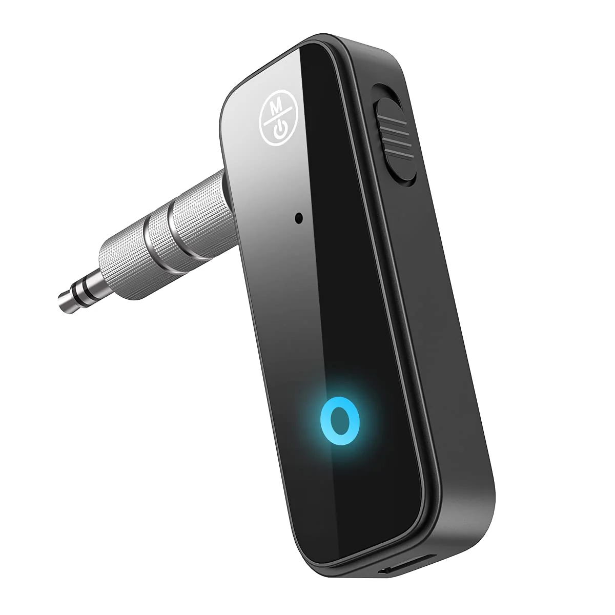 (Upgraded) Ankilo Aux Bluetooth Adapter for Car, 2 in 1 Bluetooth 5.0 Receiver for Car with Display Screen, Suitable for Cars, Speakers, Stereo Systems and Headphones Glossy black