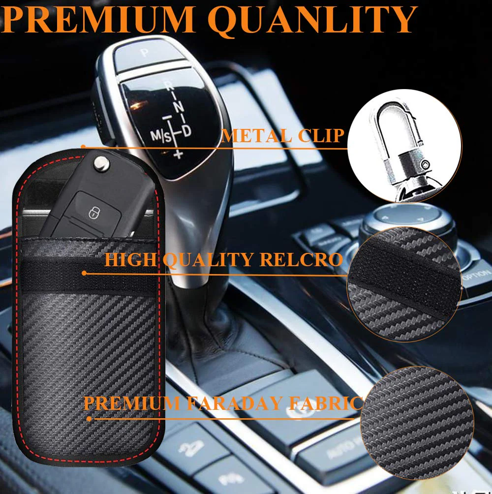 Upgraded Faraday Bag for Key Fob (2 Pack),Premium Faraday Key Fob Protector– Car RFID Signal Blocking, Car Security Protection, Anti-Theft Pouch, Anti-Hacking Case Blocker-Black. Black - Image 4