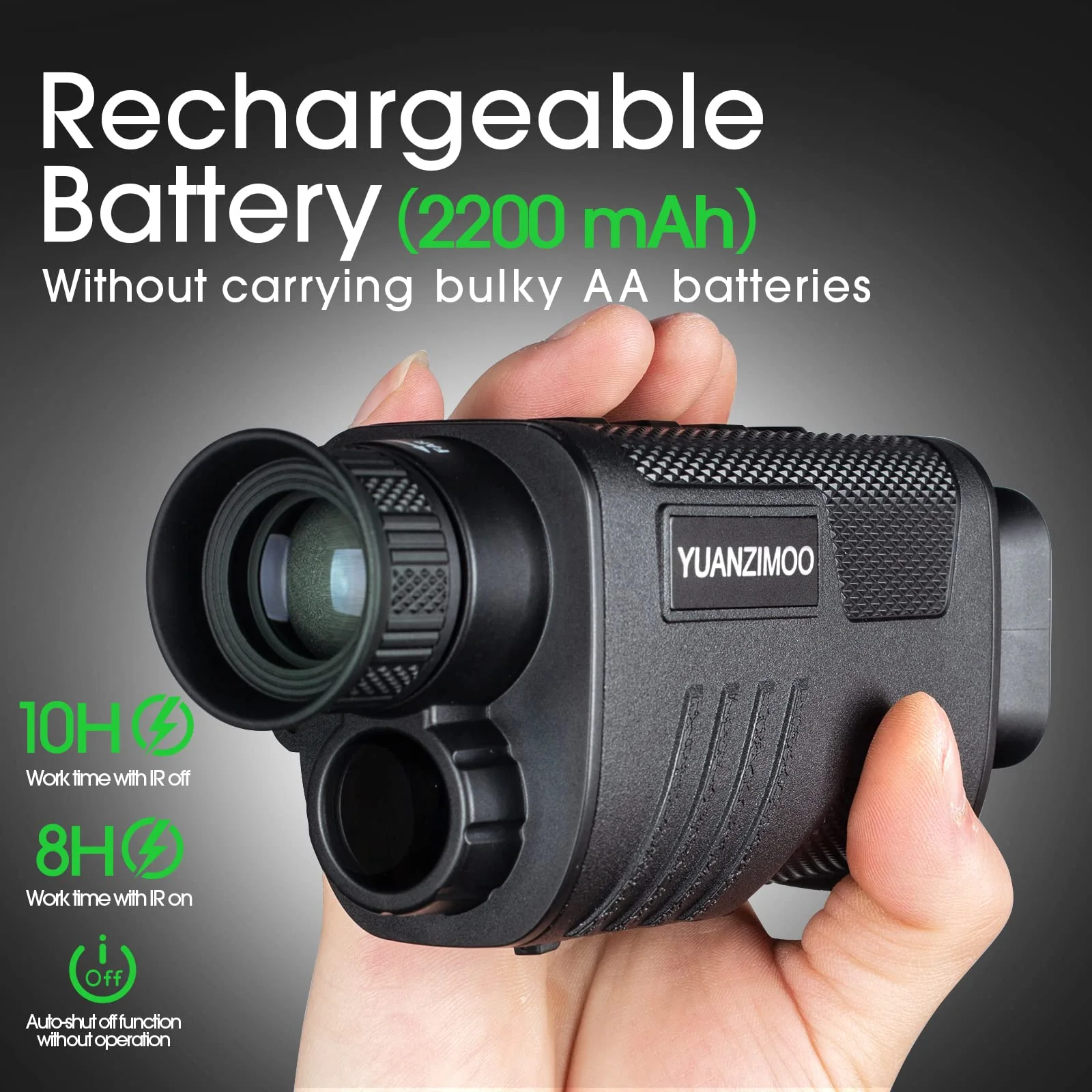 Upgraded Night Vision Monocular Digital Infrared Monocular Telescope for 100% Darkness with 8X Zoom 2000mAh Rechargeable Battery Tripod 32 GB SD Card & Card Reader, for Adult Hunting Camping Black - Image 4