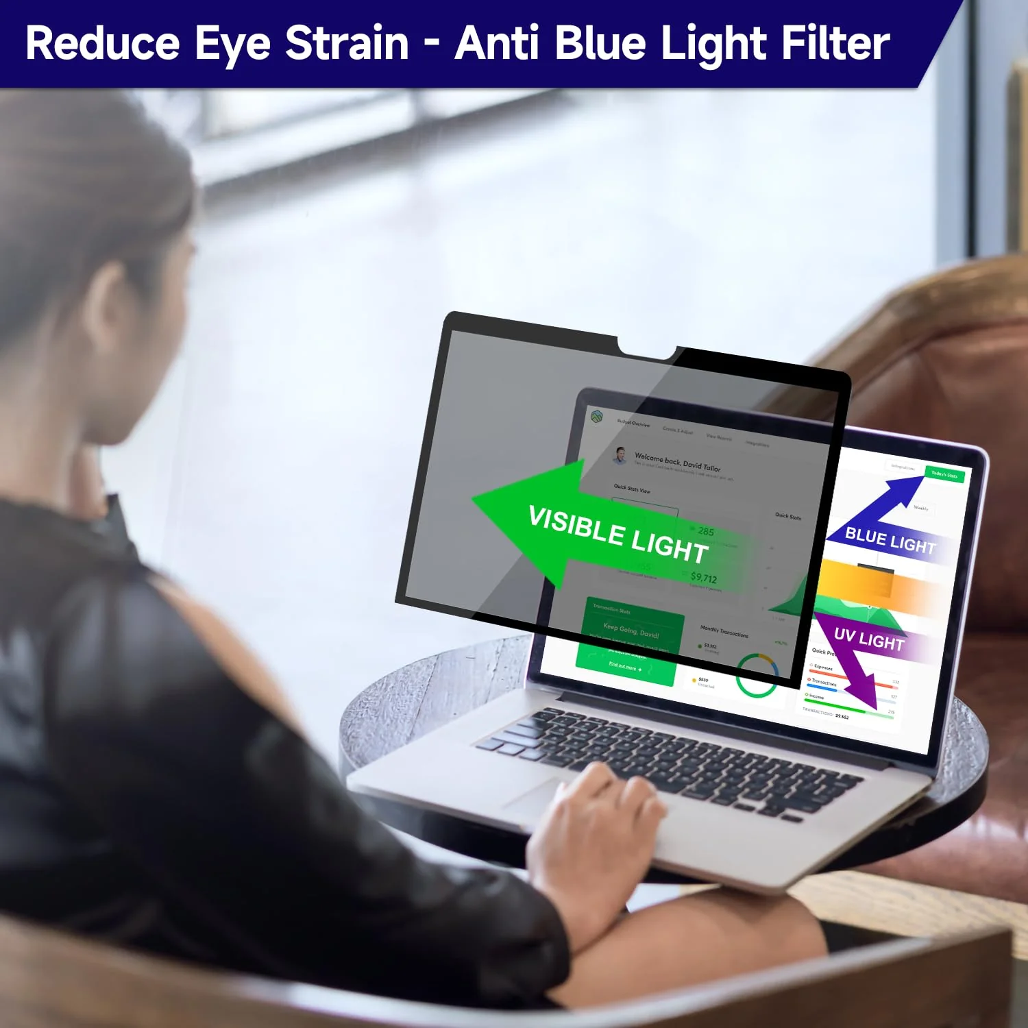 Upgraded Privacy Screen Filter Compatible with MacBook Pro 13 Inch (2016-2022, M1, M2)/MacBook Air 13'' (2018-2021, M1), Removable Anti Blue Light Laptop Privacy Screen, No Magnetic No Glue - Image 4