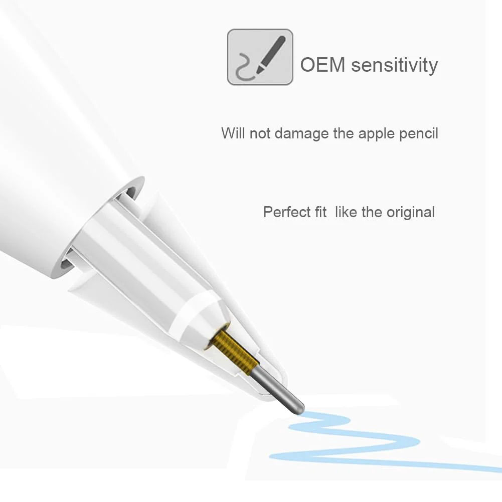 Upgraded Tips for Apple Pencil, Mix Replacement Pencil Tips for Apple Pencil 2nd/ 1st Gen/USB-C/Pencil Pro Tips(6 PCS) White 2+2 Long tips+1 Shorter tip+1 Fine tip tips mix - Image 5