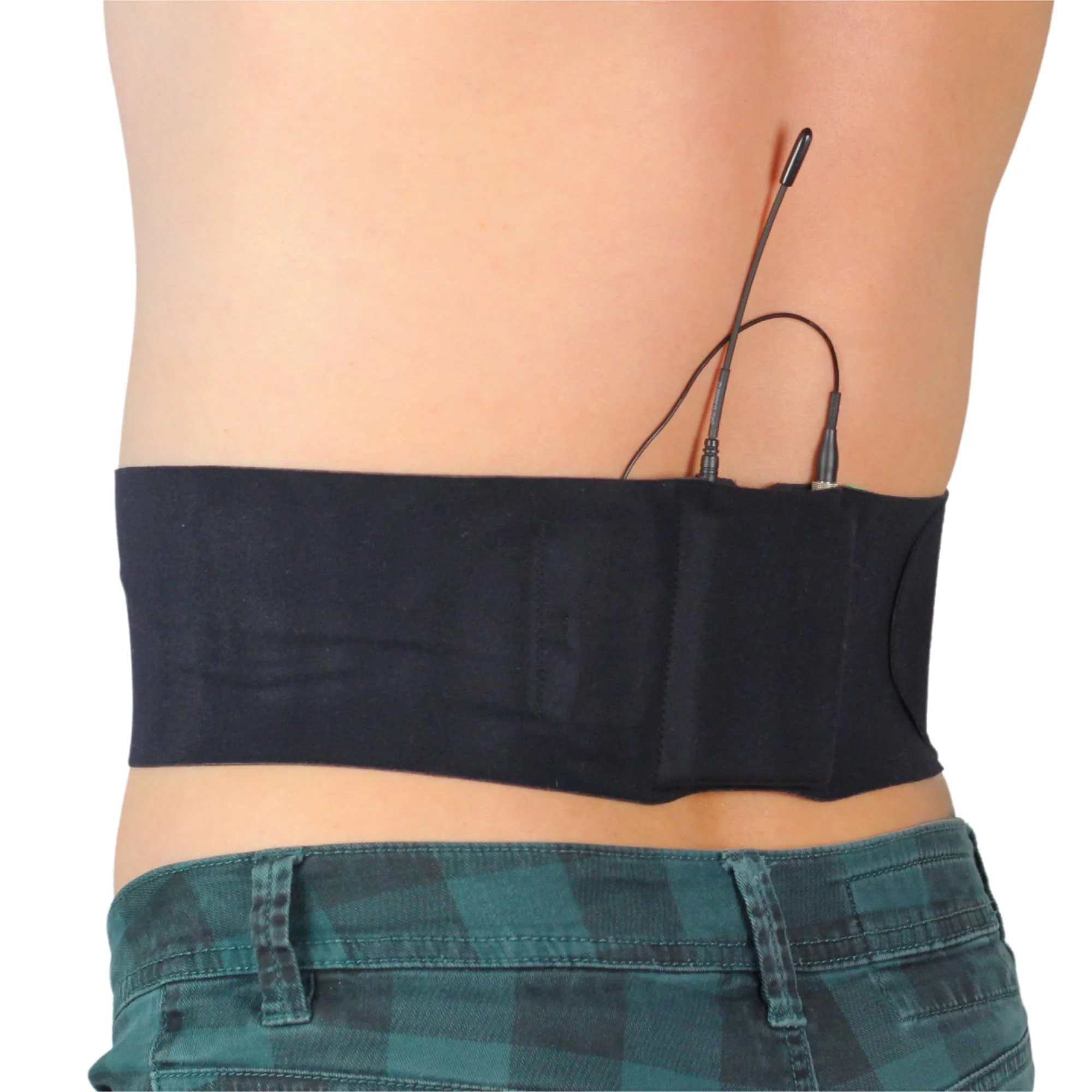 URSA Waist Strap - Ultra Slim, Breathable & Stretchy Microphone Transmitter Straps. Compatible with Most Transmitter/Receivers (Black, Large Waist - Big Pouch)