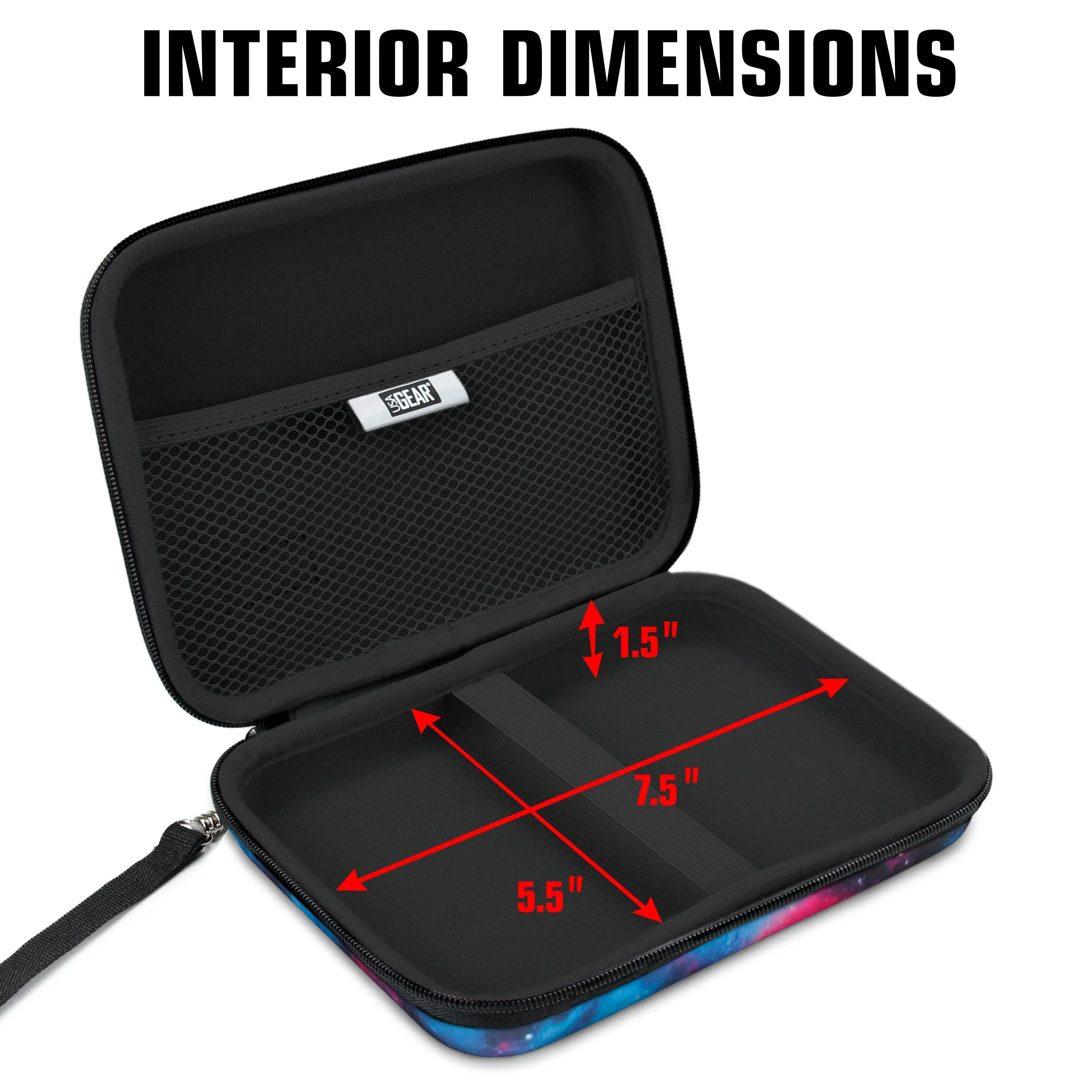 USA Gear 7.5 Inch Hard Shell Camera Monitor Case - Portable Video Monitor Bag Compatible with Feelworld Monitor, Atomos, SmallHD Focus, Shinobi SDI, Lilliput A7s, and More Video Monitors (Galaxy) Galaxy - Image 2