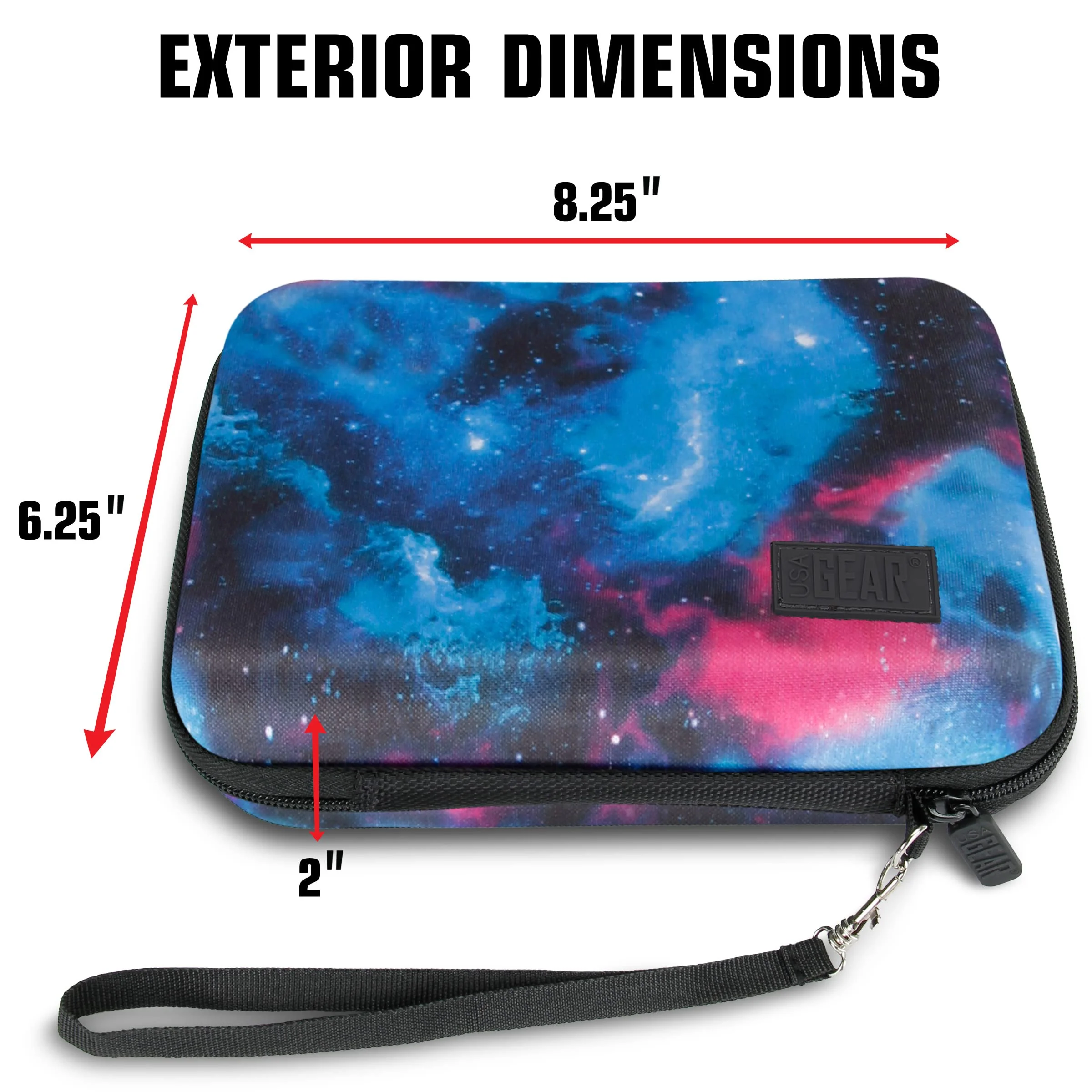 USA Gear 7.5 Inch Hard Shell Camera Monitor Case - Portable Video Monitor Bag Compatible with Feelworld Monitor, Atomos, SmallHD Focus, Shinobi SDI, Lilliput A7s, and More Video Monitors (Galaxy) Galaxy - Image 4