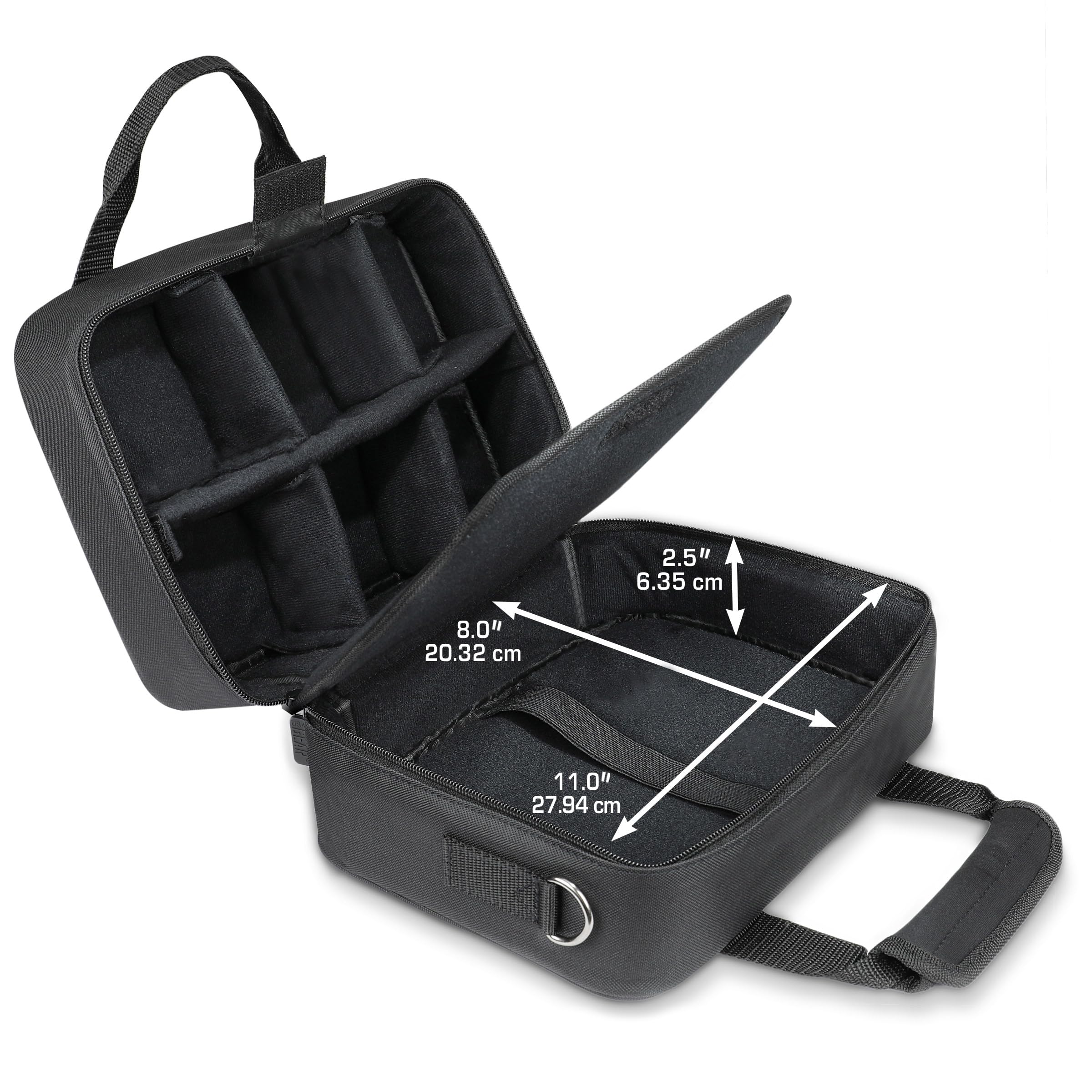USA Gear Compact Audio DJ Mixer Case - Mixer Bag with Custom Storage for Cables & Microphones Compatible with Behringer Xenyx 802, 502, 1002, Q802USB & More - Scratch & Water Resistant (Black) Black - Image 2
