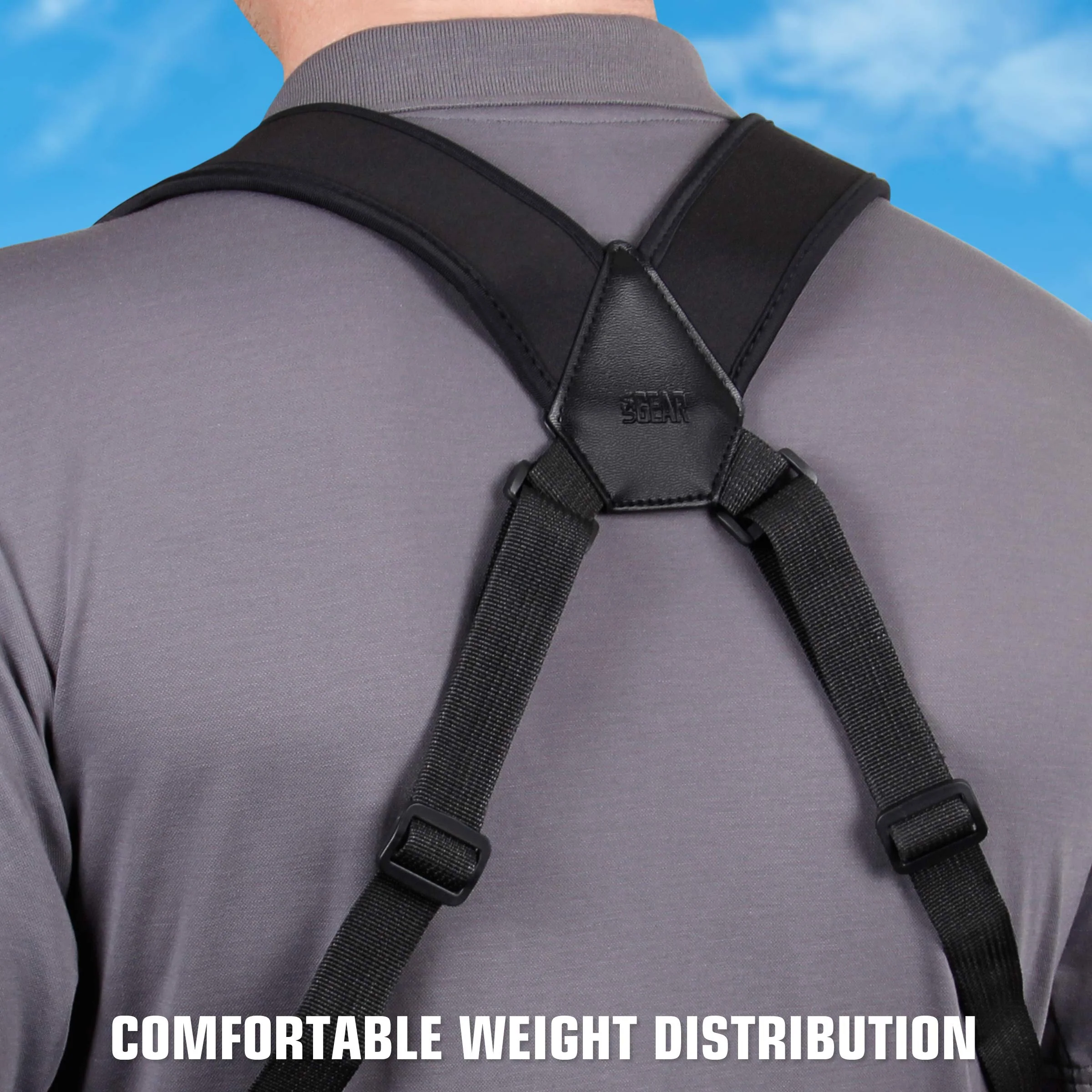 USA Gear DSLR Camera Strap Chest Harness with Quick Release Buckles, Black Neoprene Pattern and Accessory Pockets - Compatible with Canon, Nikon, Sony and More Point and Shoot and Mirrorless Cameras - Image 4