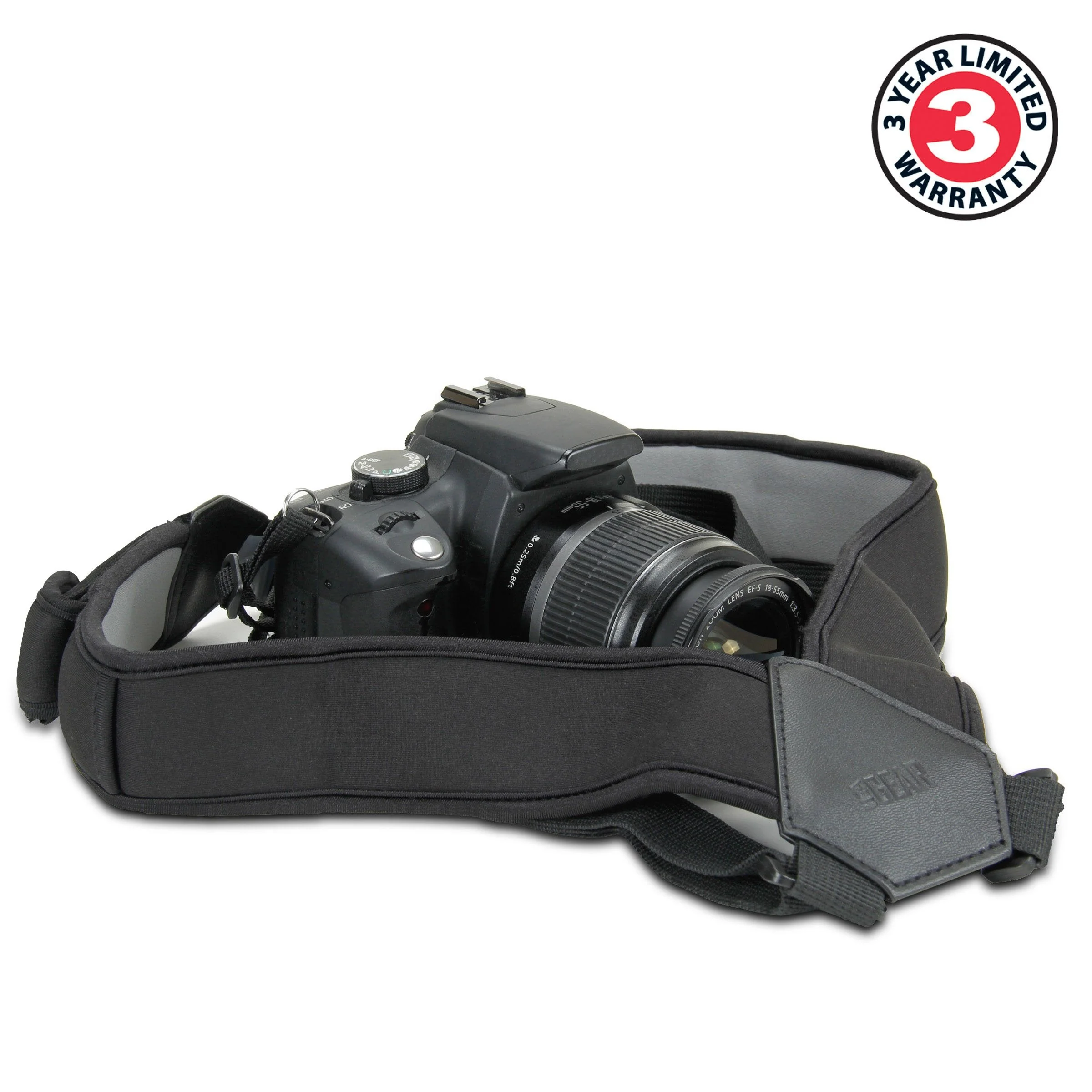 USA Gear DSLR Camera Strap Chest Harness with Quick Release Buckles, Black Neoprene Pattern and Accessory Pockets - Compatible with Canon, Nikon, Sony and More Point and Shoot and Mirrorless Cameras - Image 8