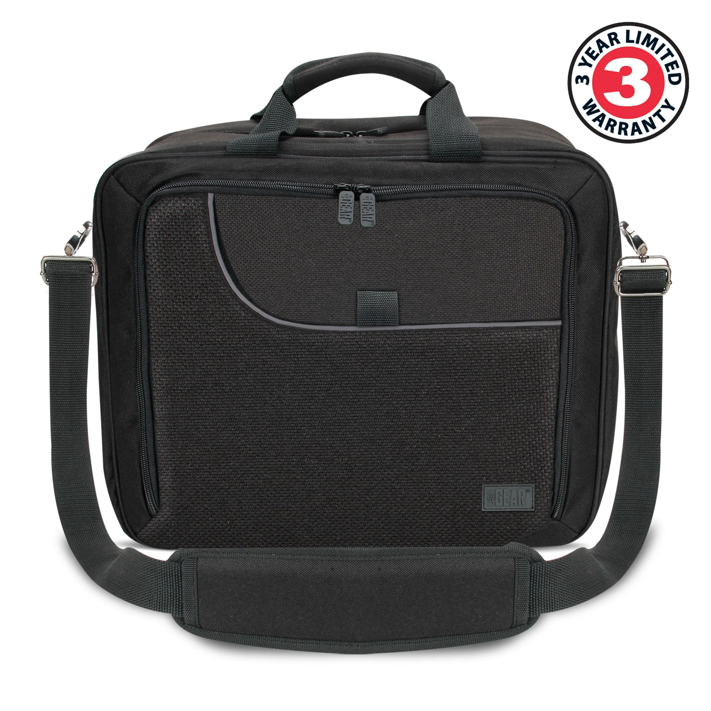 USA GEAR Podcast Equipment Case - Audio Interface Case Compatible with Focusrite Vocaster One Studio and More Studio Equipment - Customizable Interior, Shoulder Strap, and Padded Interior - Black - Image 9