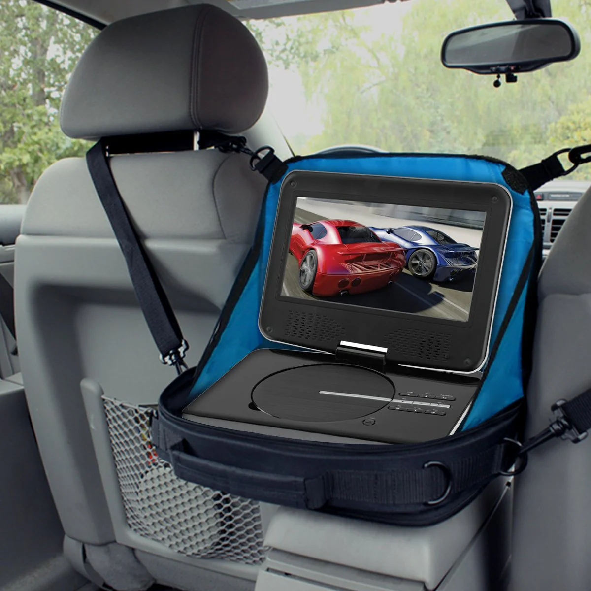 USA Gear Portable DVD Player Case - S11 Car Headrest Holder Compatible with DBPOWER 9.5" and 10.5", Insignia 10", ieGeek 9.5", Wonnie 10.5" - Travel Storage Bag for Players with 7" to 10" Screens - Image 6