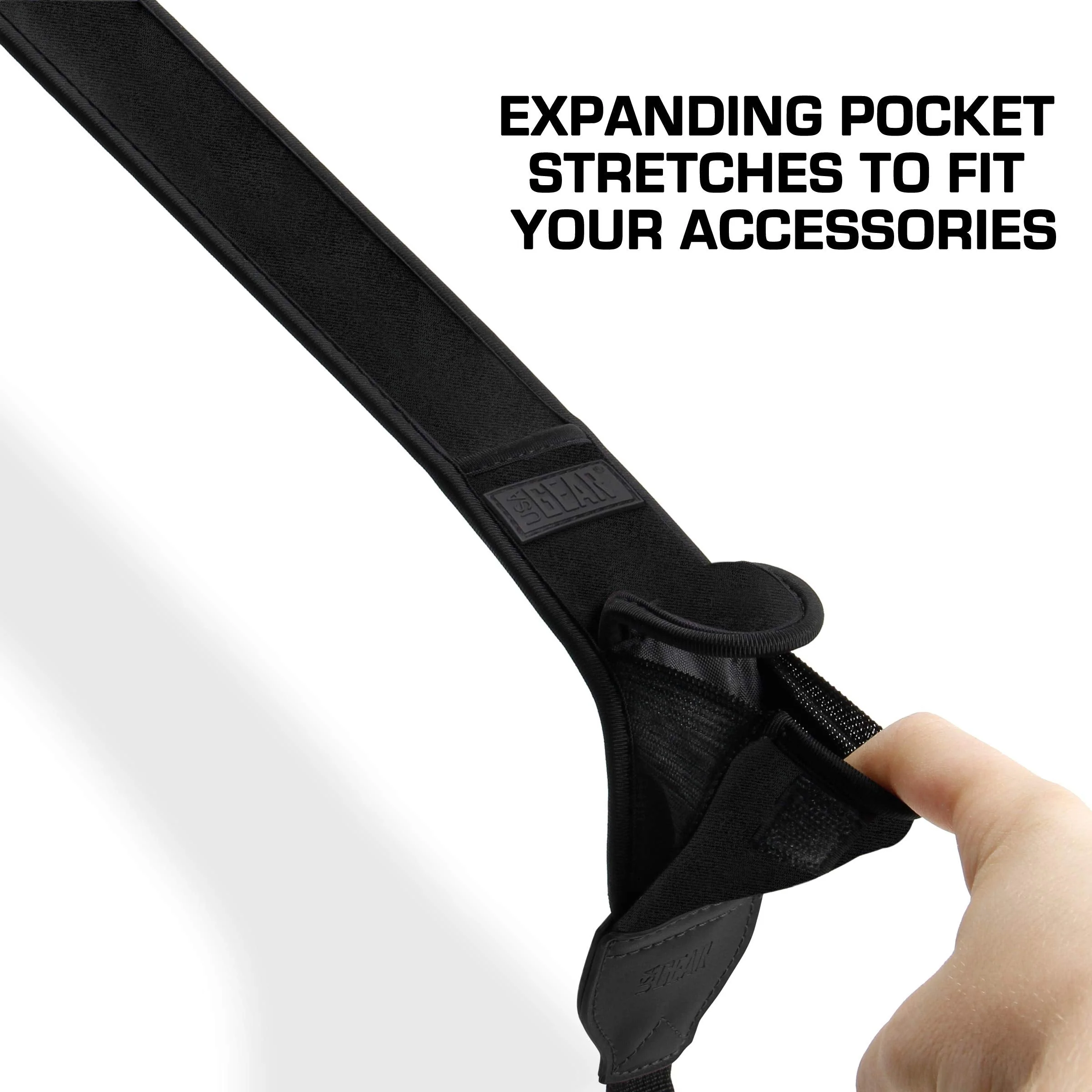 USA Gear TrueSHOT Neck Strap Neoprene Camera Straps - Padded Camera Strap, Pockets, and Quick Release Buckles - Compatible with Canon, Nikon, Sony and More DSLR and Mirrorless Cameras (Black) One Size Black - Image 5